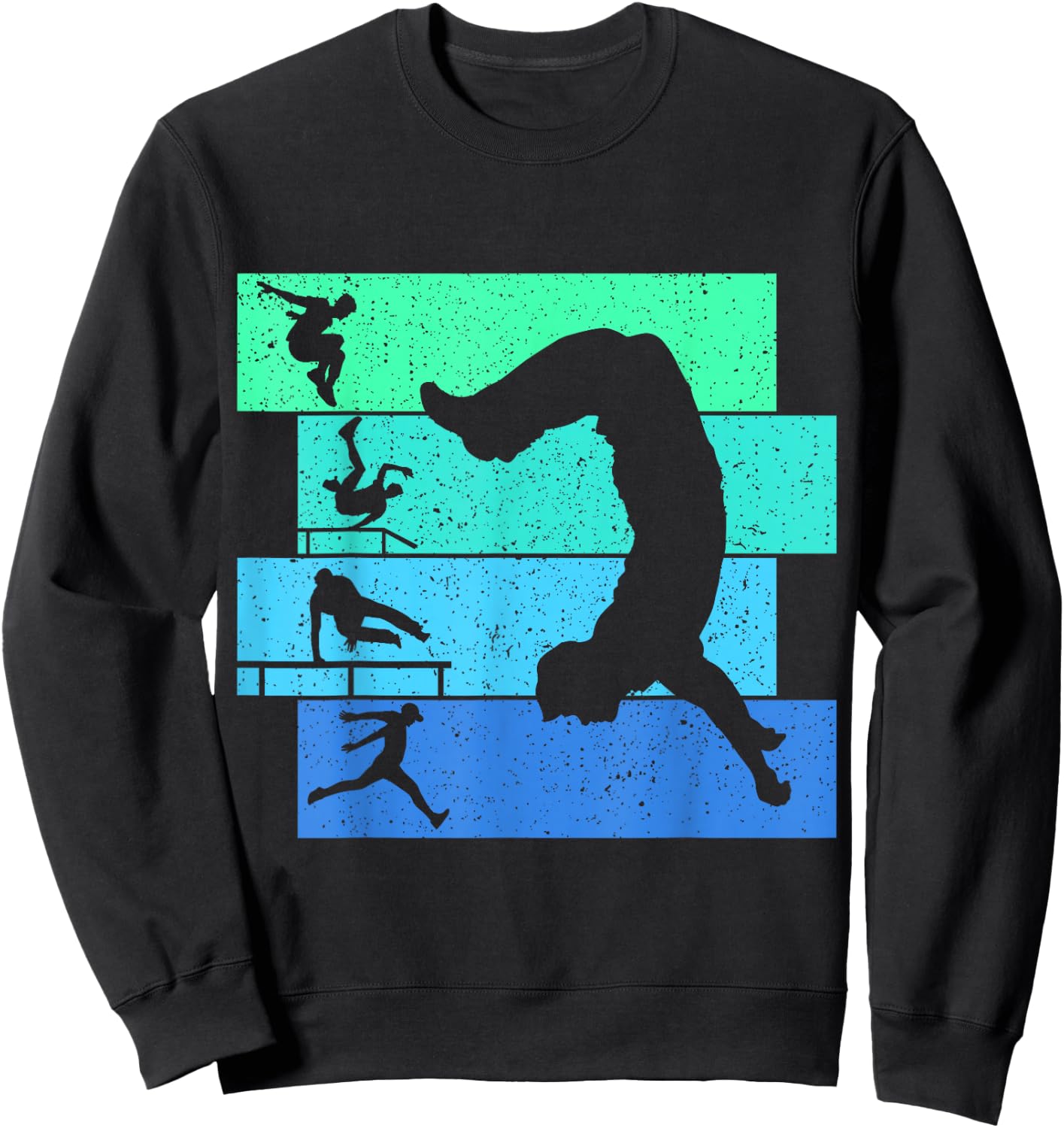 Cool Parkour & Freerunning Gifts Retro Parkour Traceur Boys Kids Men Sweatshirt - Sweatshirt | Black