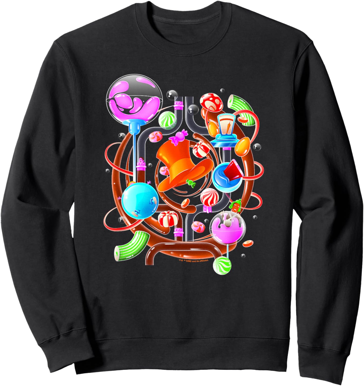 WB100 Willy Wonka And The Chocolate Factory Candy Factory Sweatshirt - Sweatshirt | Black