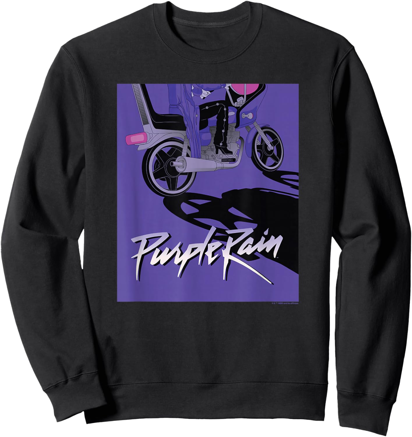 WB100 Purple Rain Prince Motorcycle Album Cover Sketch Sweatshirt - Sweatshirt | Black