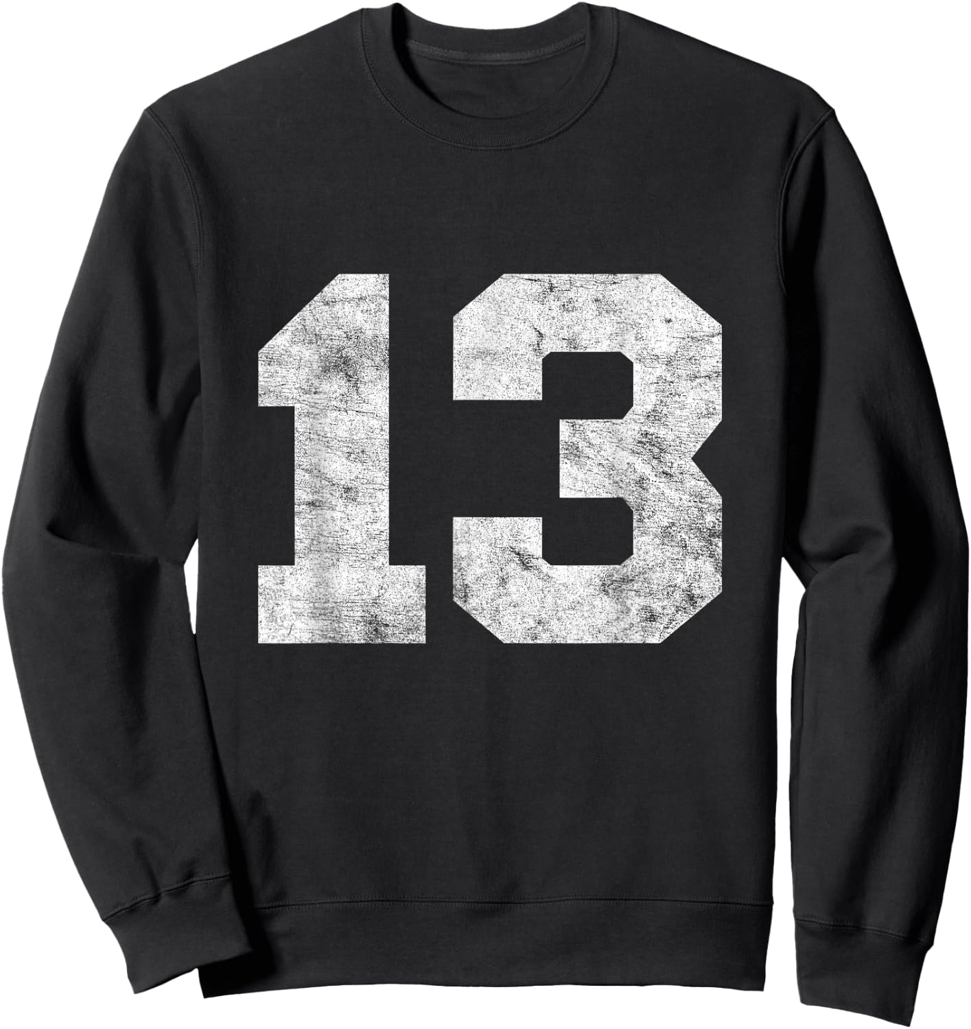 Vintage Lucky Number 13 Birthday Sports Player Team Athlete Sweatshirt - Sweatshirt | Black