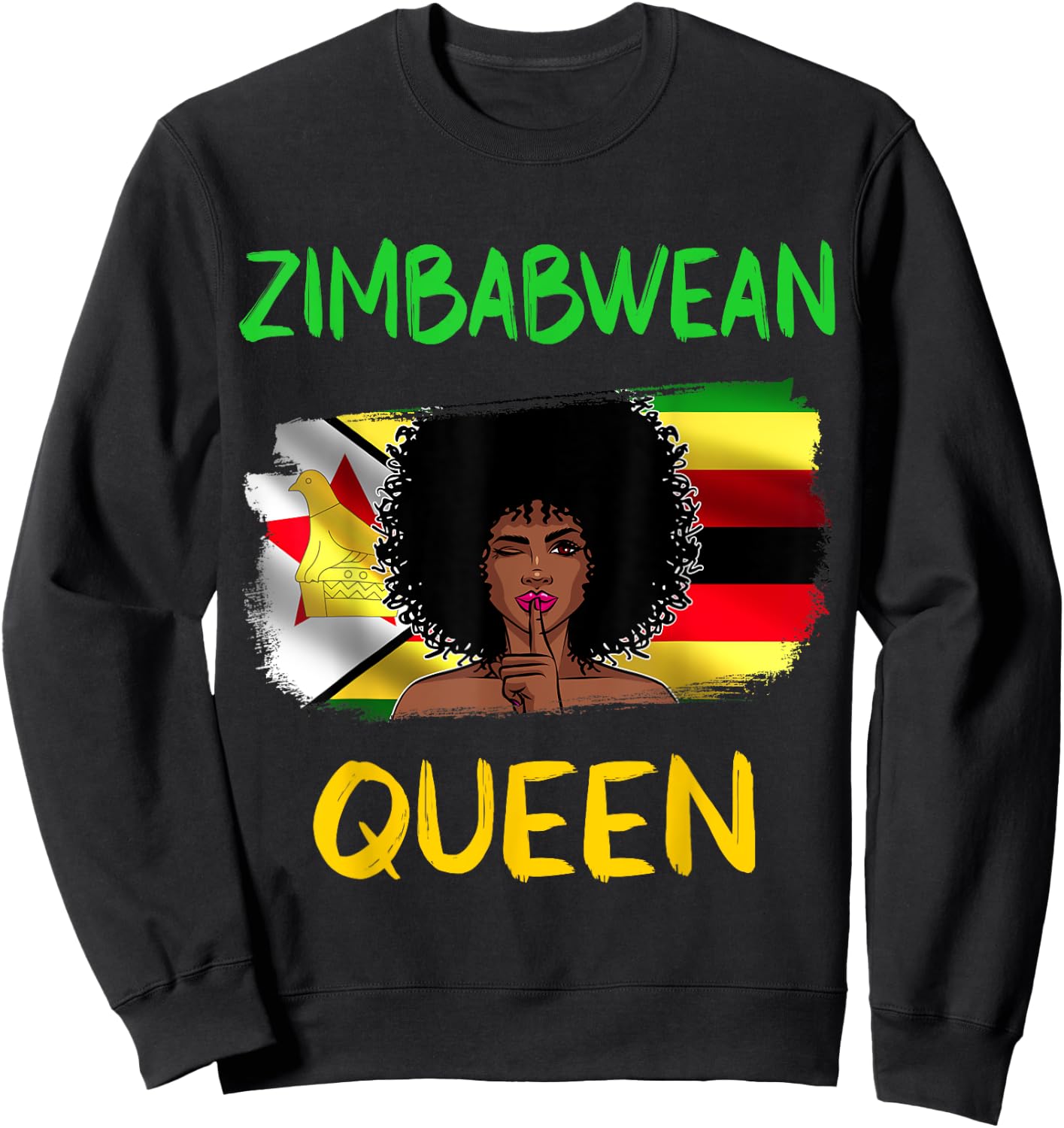 Zimbabwean Queen Zimbabwe Flag Zimbabwean Girl Pride Sweatshirt - Sweatshirt | Black