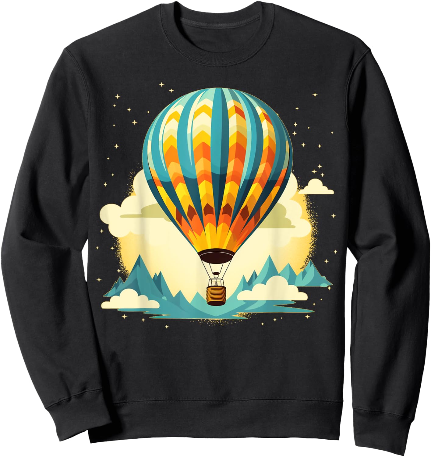 Funny hot Air Balloon for new Adventures Lovers Sweatshirt - Sweatshirt | Black