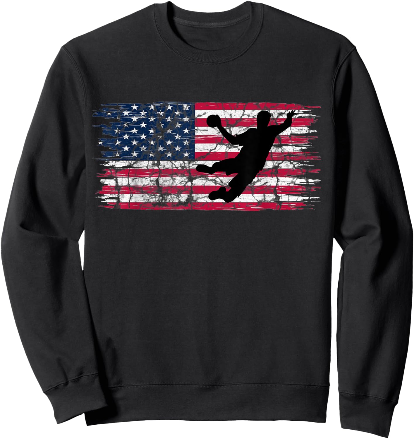 Handball USA flag Handball player Sweatshirt - Sweatshirt | Black