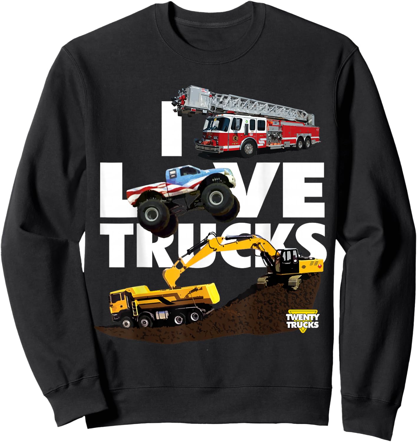I Love Trucks Sweatshirt - Sweatshirt | Black