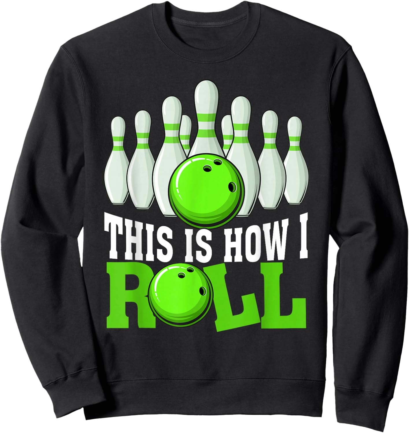 Funny Vintage Bowling Team Bowler Bowling Lover Boys Girls Sweatshirt - Sweatshirt | Black