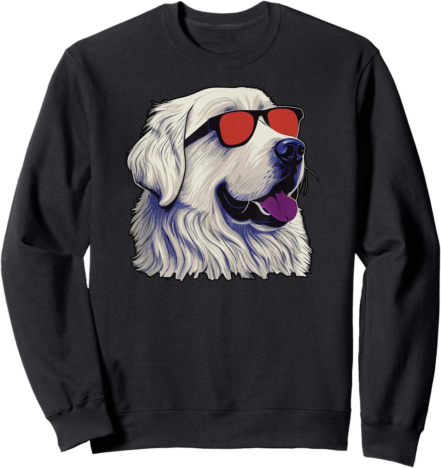 Dad Mom Cool Dog Sunglasses - Great Pyrenees Sweatshirt - Sweatshirt | Black
