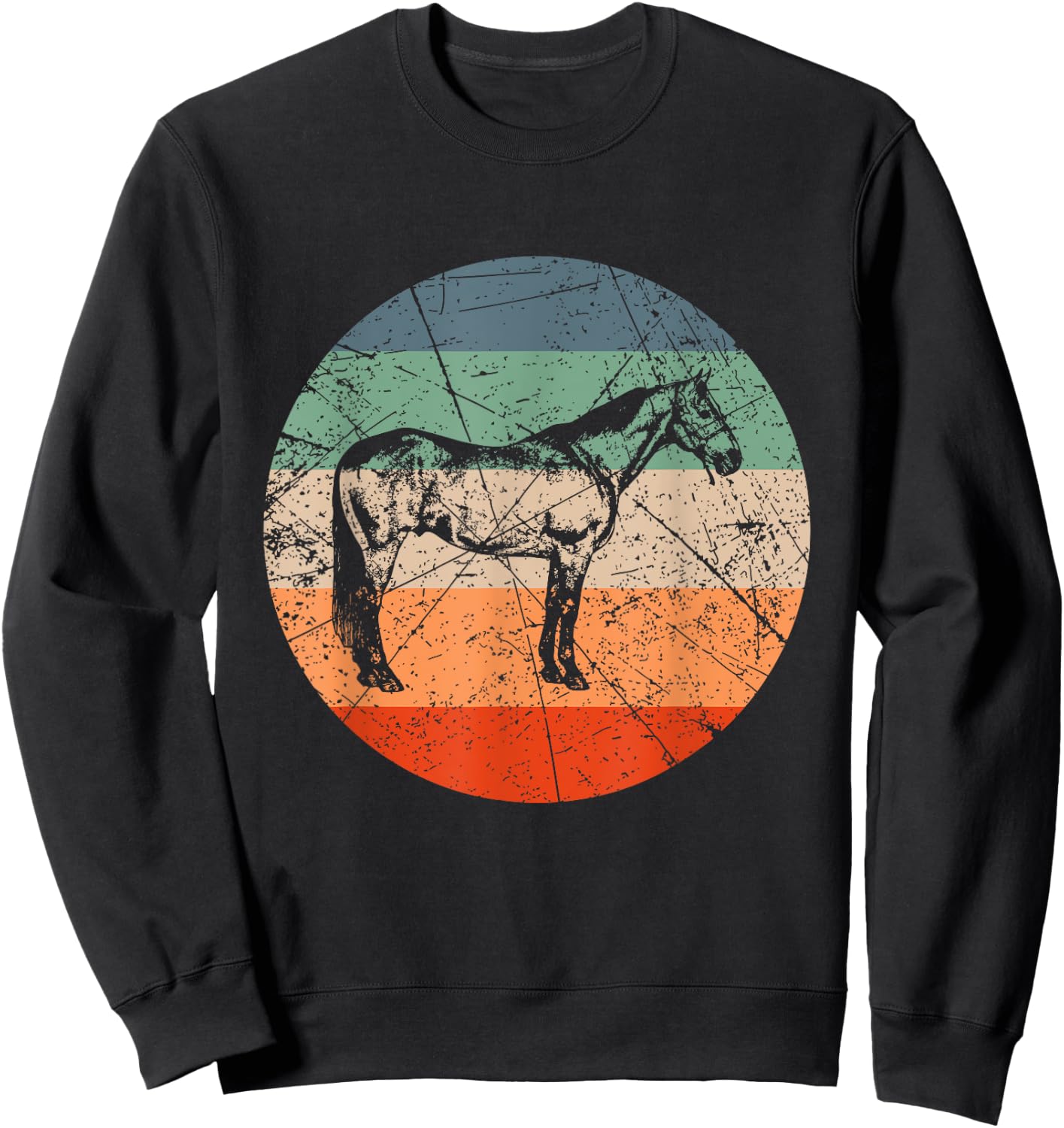 Retro Horse Silhouette - Vintage American Quarter Horse Sweatshirt - Sweatshirt | Black