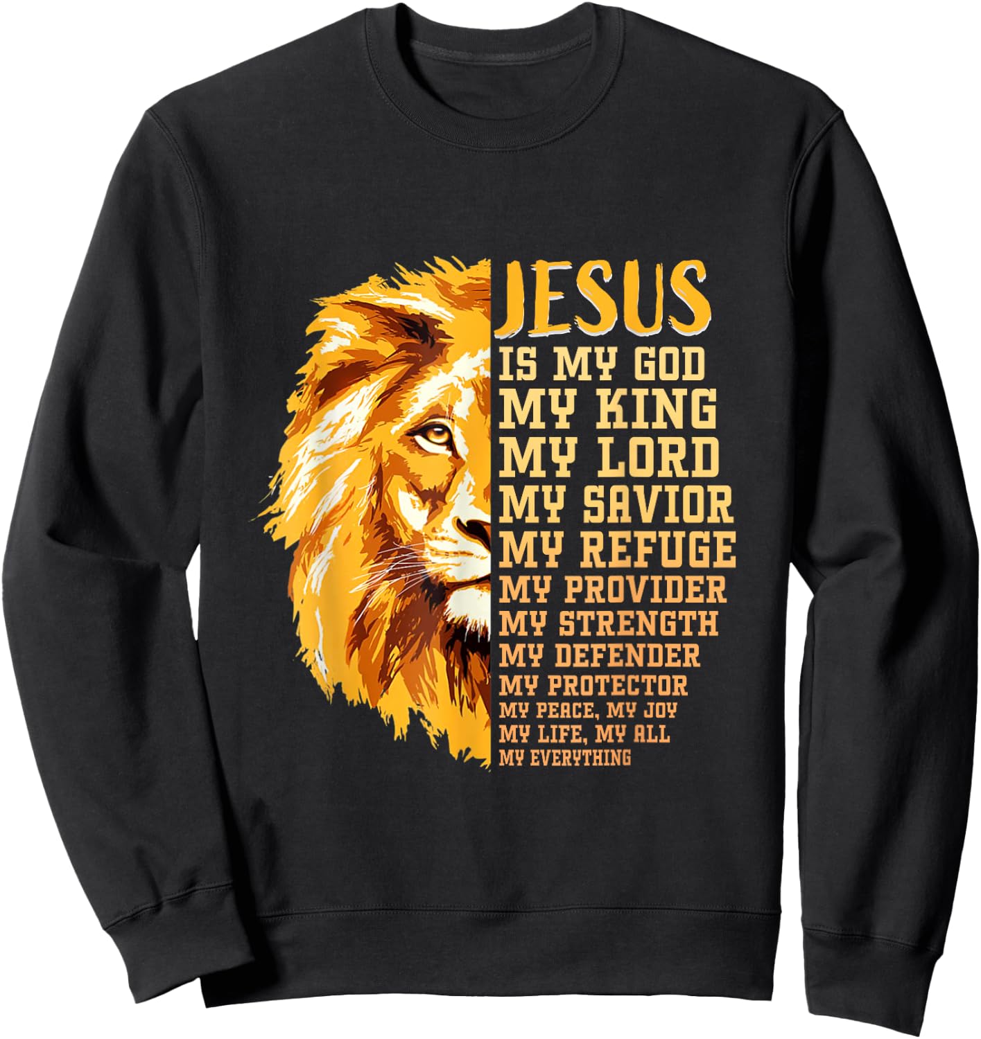 Jesus Is My God My King Black History Month BLM Melanin Lion Sweatshirt - Sweatshirt | Black