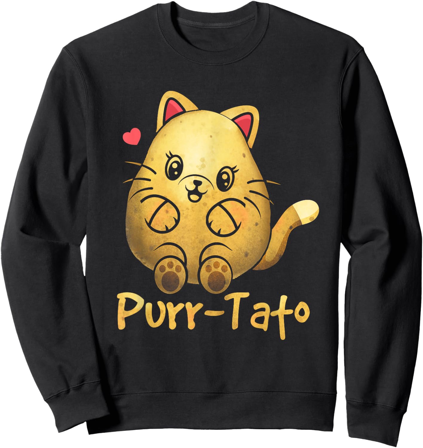 Purrtato Cat Purr Potato Cat Lover Vegetarian Idaho Potatoes Sweatshirt - Sweatshirt | Black