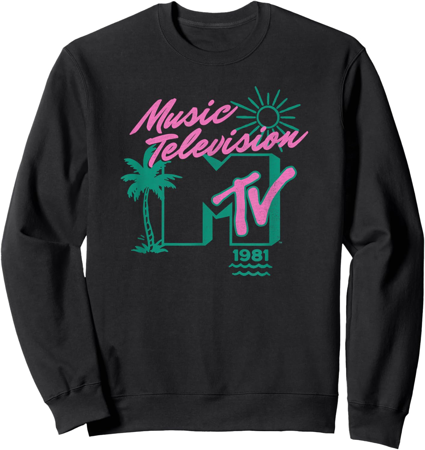 MTV Music Television 1981 Summer Time Classic Logo Sweatshirt - Sweatshirt | Black