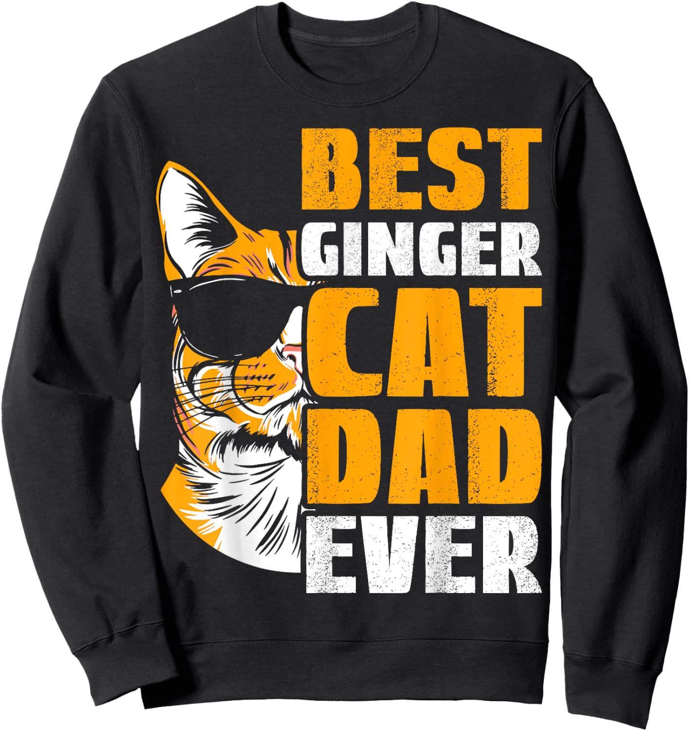 Best Ginger Cat Dad Ever Cat Lover Kids Sweatshirt - Sweatshirt | Black