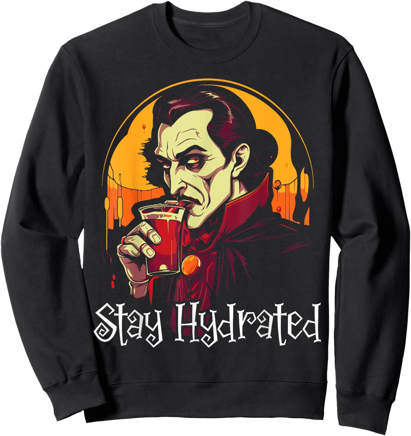 Dracula Halloween Scary Trick Or Treat Spooky Vampire Sweatshirt - Sweatshirt | Black