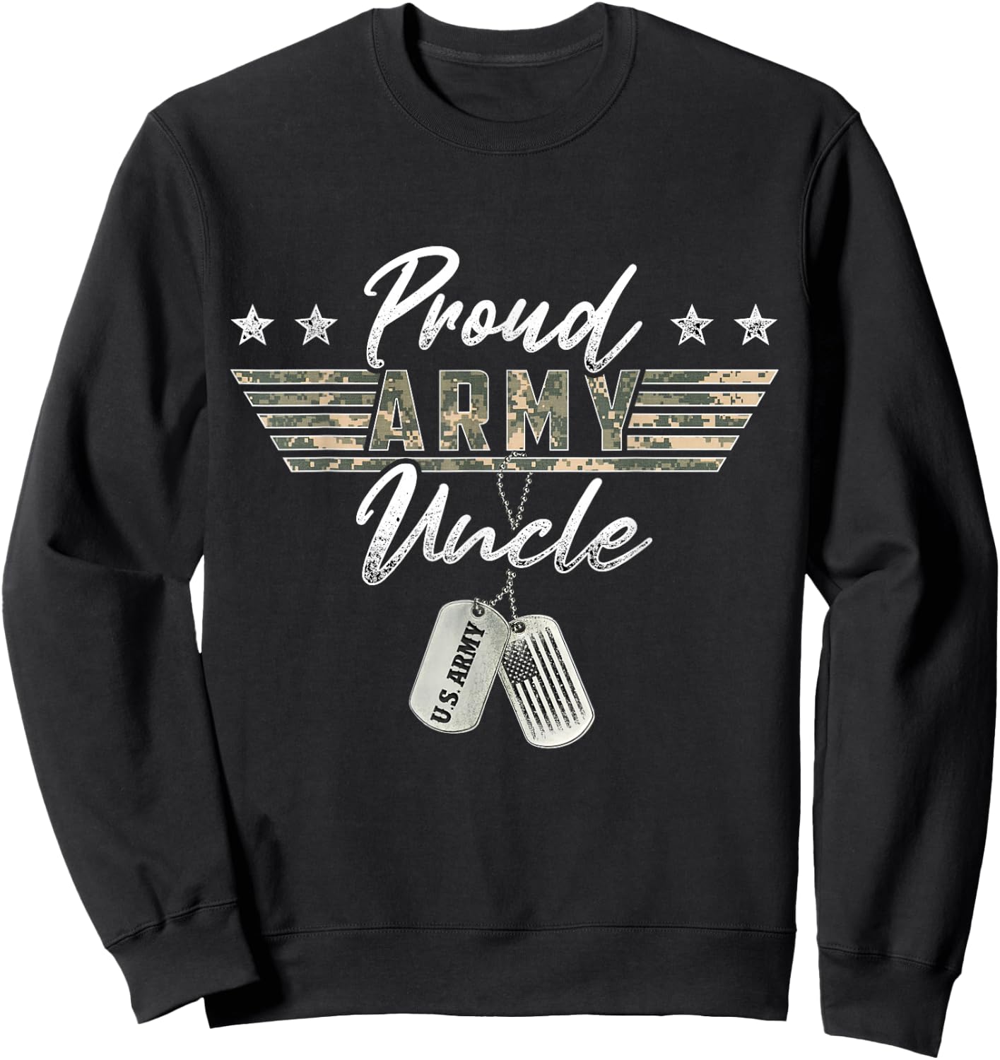 Proud Army Uncle American Veteran Military Sweatshirt - Sweatshirt | Black