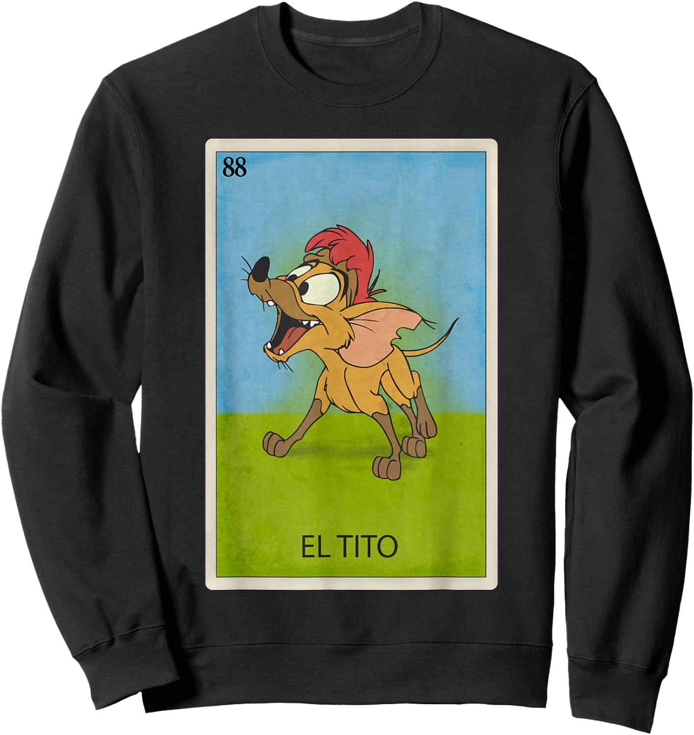 Disney Oliver & Company El Tito Lotería Card Poster Sweatshirt - Sweatshirt | Black