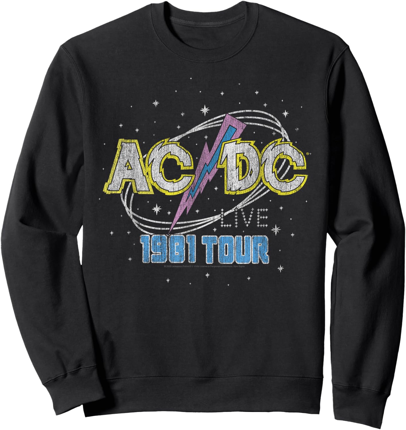 Official AC/DC 1981 Live World Tour Retro Logo Sweatshirt - Sweatshirt | Black