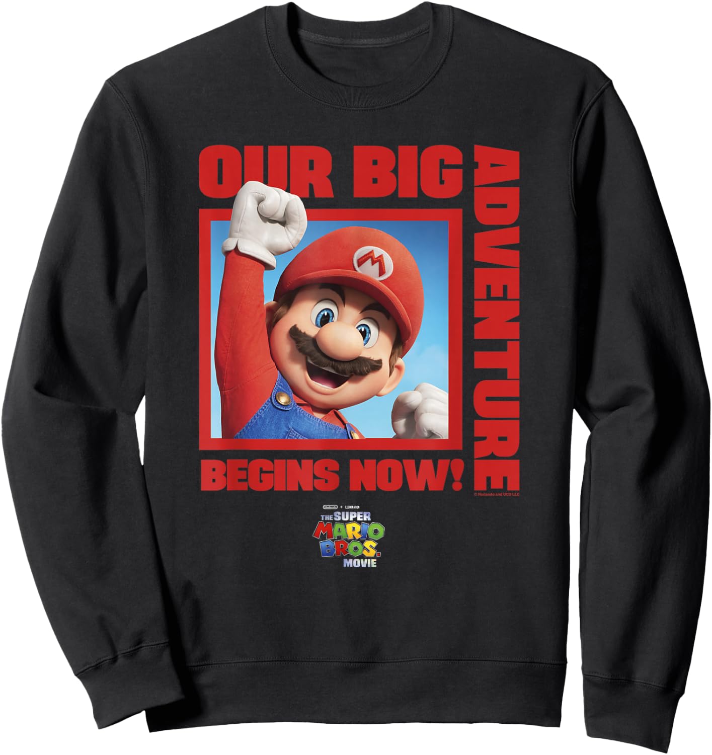 The Super Mario Bros. Movie Our Big Adventure Begins Now! Sweatshirt - Sweatshirt | Black