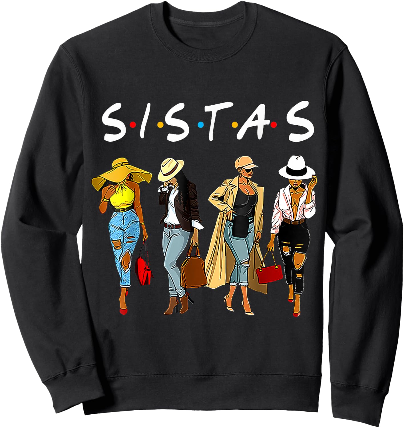 Sistas Afro Proud Black Sistas Women Queen African America Sweatshirt - Sweatshirt | Black