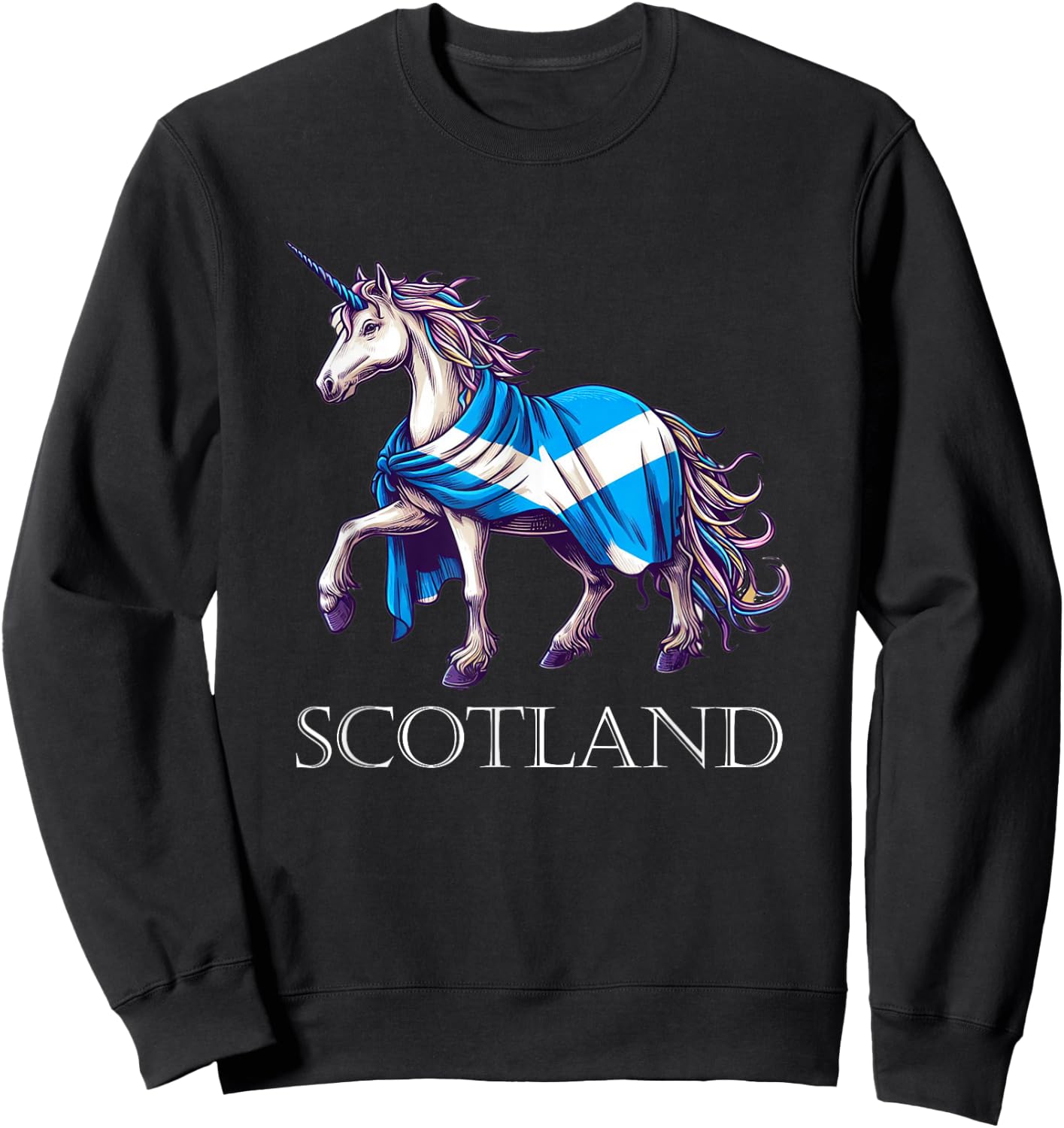 Scottish Pride Scotland Unicorn Scotland Flag Saltire Sweatshirt - Sweatshirt | Black