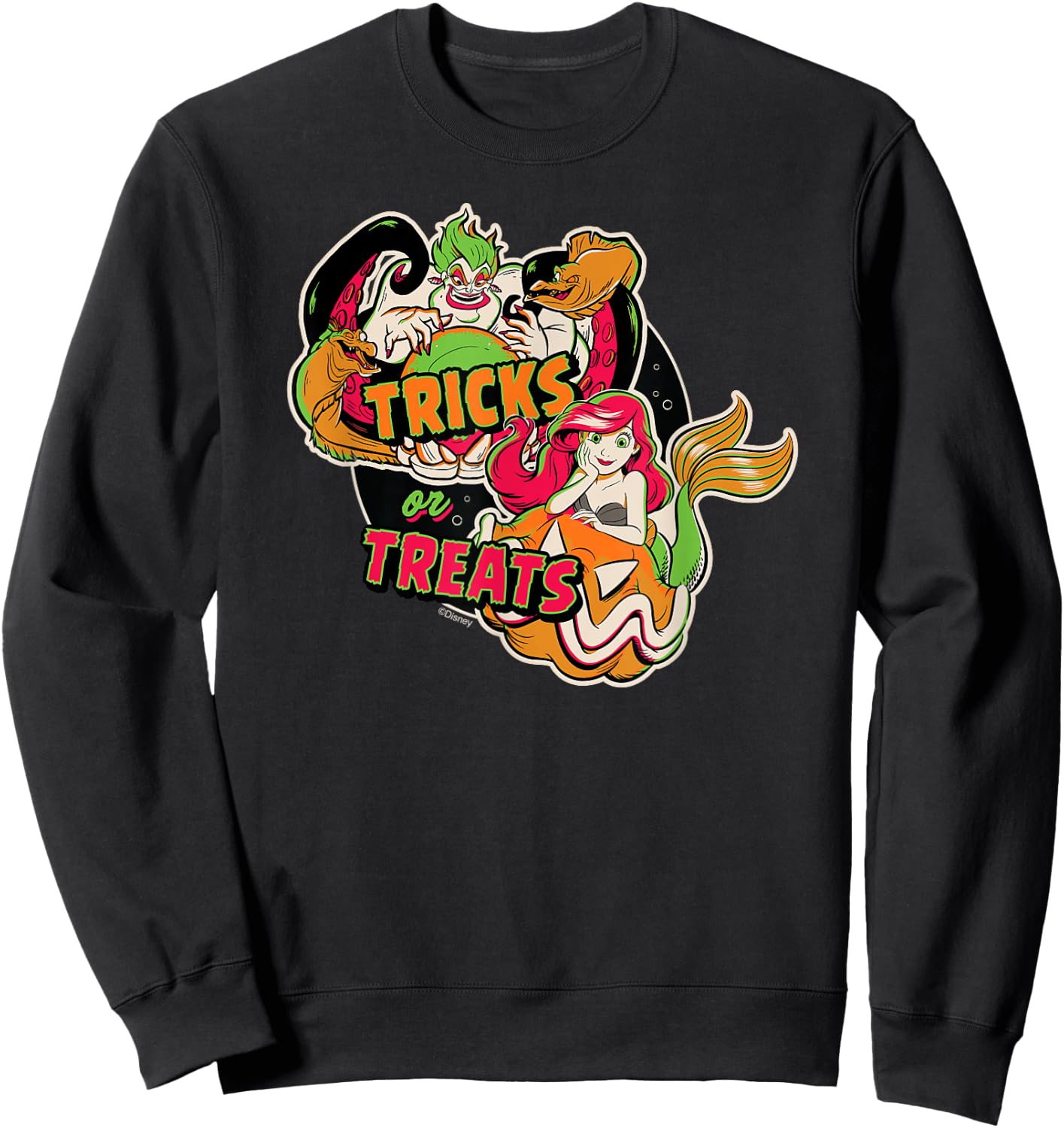 Disney Princess The Little Mermaid Ariel & Ursula Halloween Sweatshirt - Sweatshirt | Black