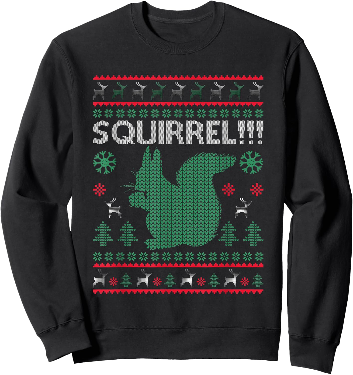 Squirrel Ugly Christmas Sweater Squirrel Claus Xmas Vacation Sweatshirt - Sweatshirt | Black