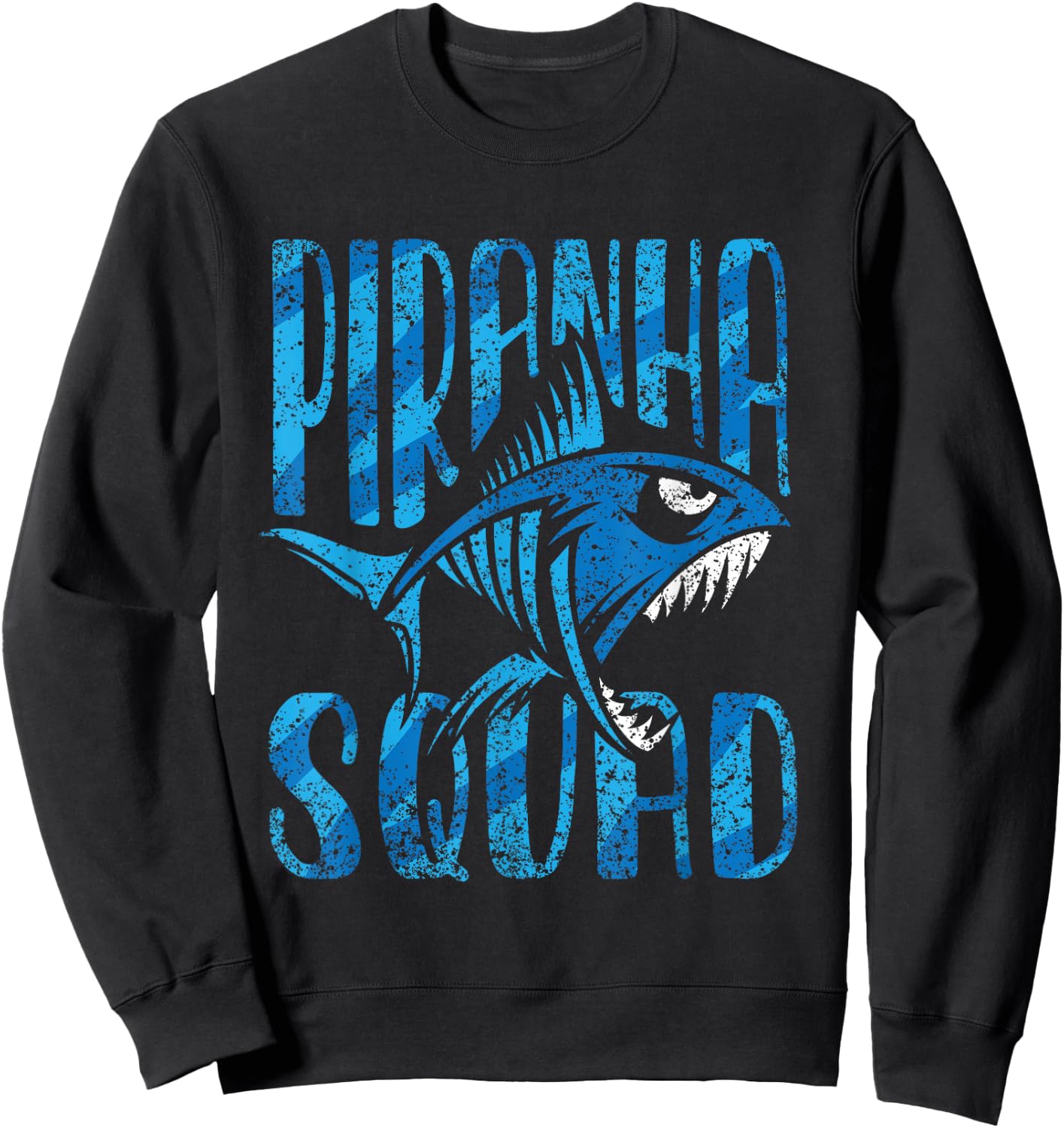Piranha Squad Retro Lover Fish Piranhas Sweatshirt - Sweatshirt | Black