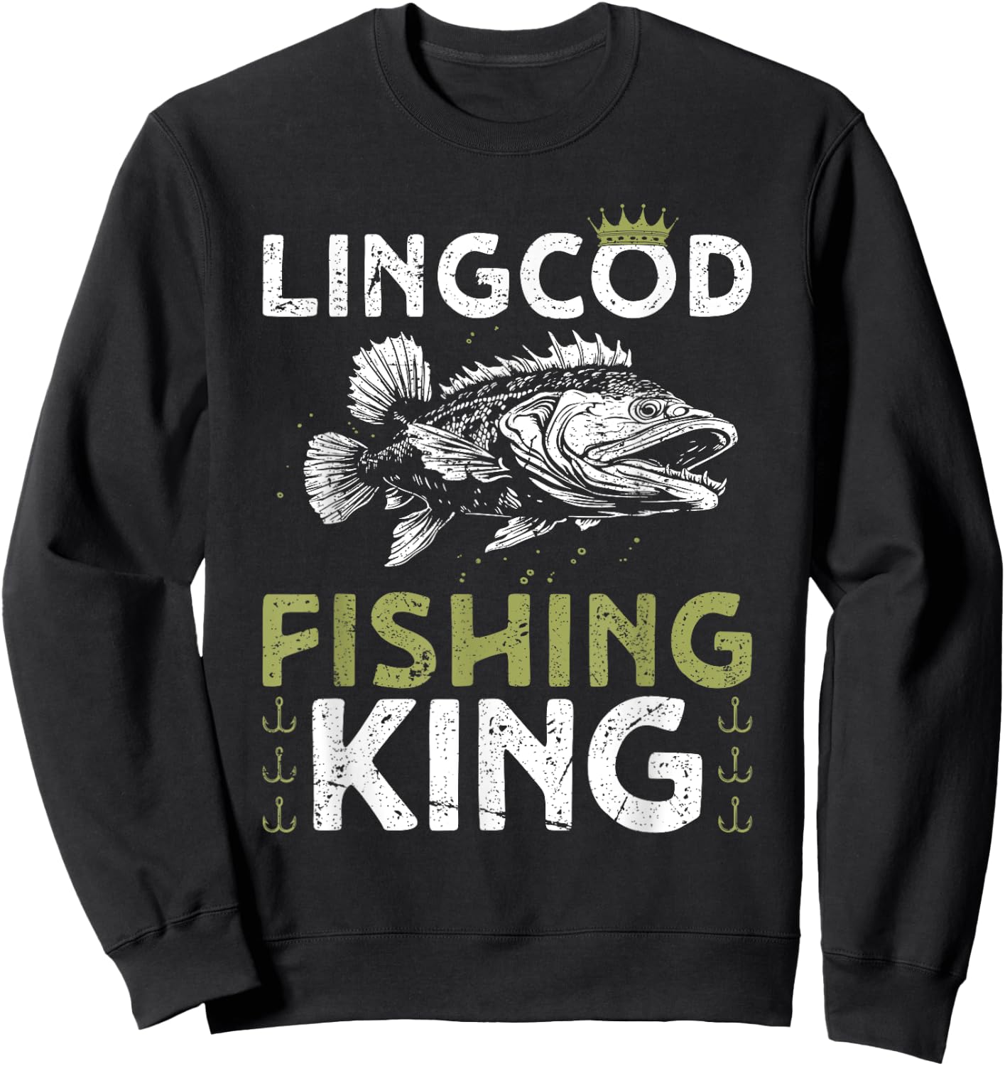 Lingcod Fishing King Sweatshirt - Sweatshirt | Black