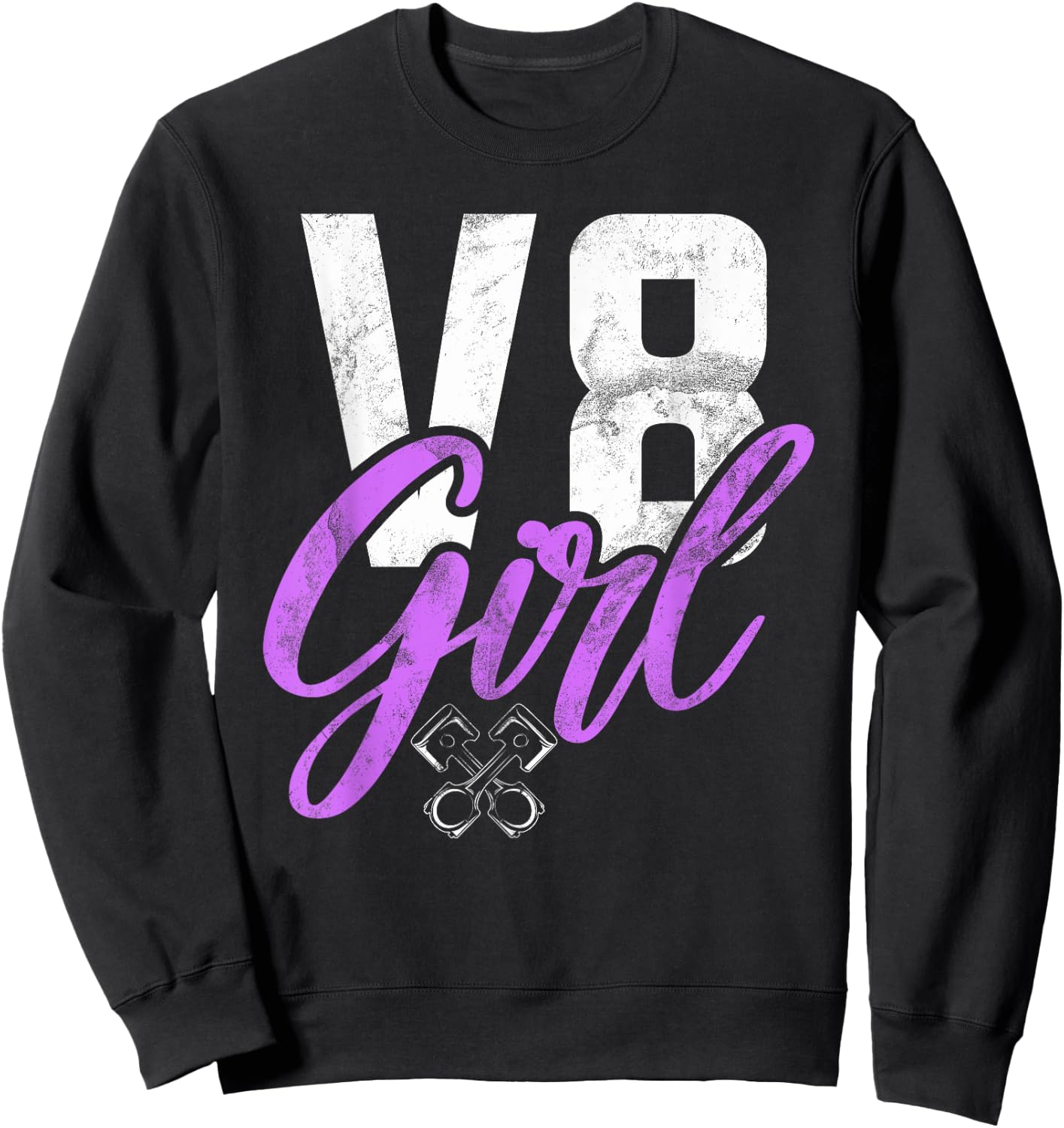 V8 Girl Muscle Car Girl Sweatshirt - Sweatshirt | Black