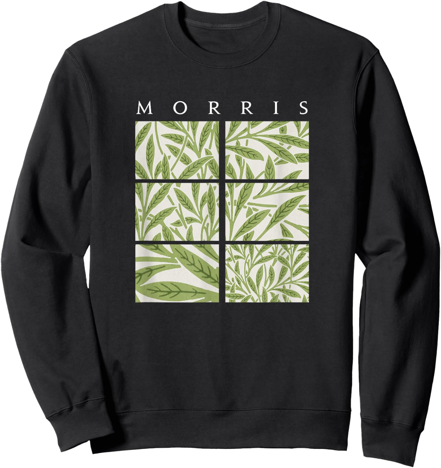 Willow William Morris Arts and Craft Style Pattern Sweatshirt - Sweatshirt | Black
