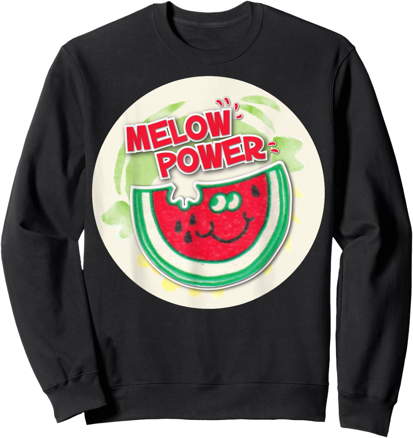 Vintage Scratch and Sniff Sticker Watermelon, Melon Power Sweatshirt - Sweatshirt | Black