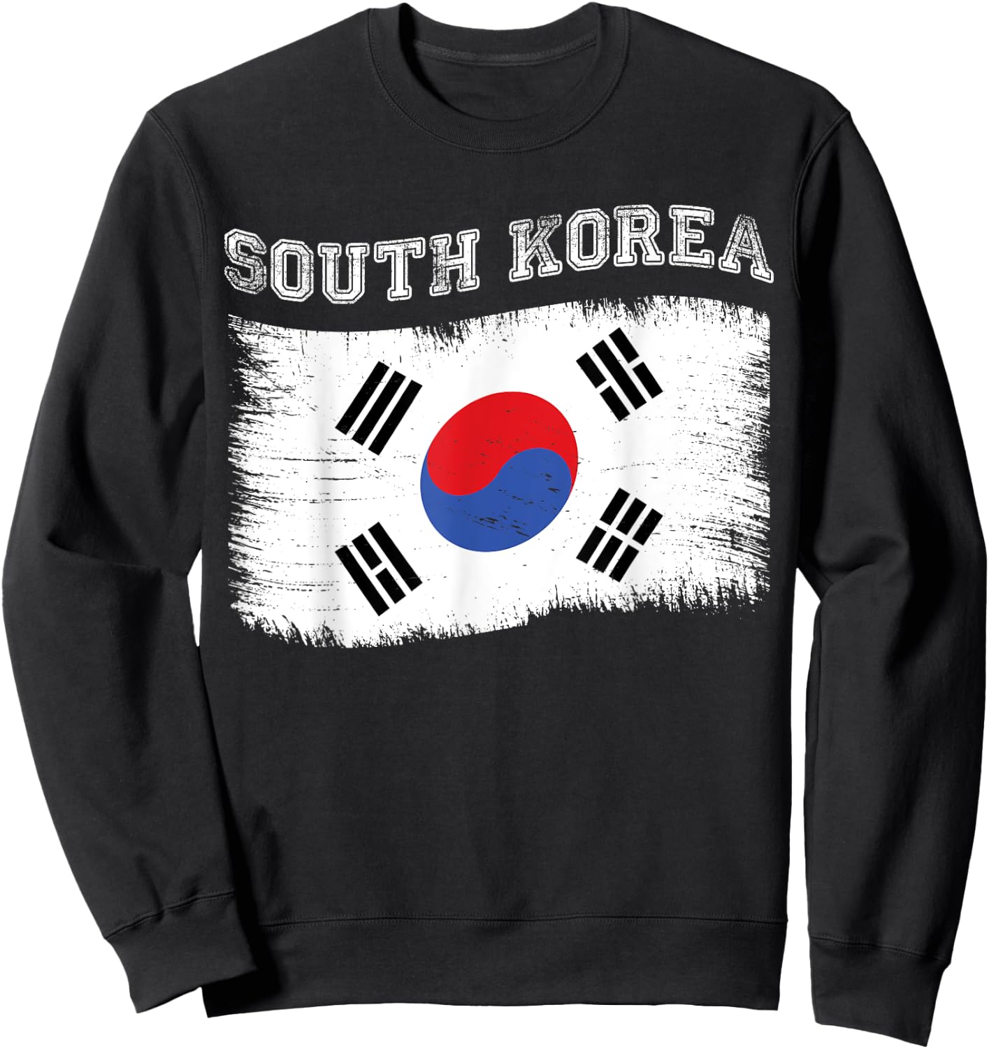 Korean Flag Tourist Holiday Destination South Korea Flag Sweatshirt - Sweatshirt | Black