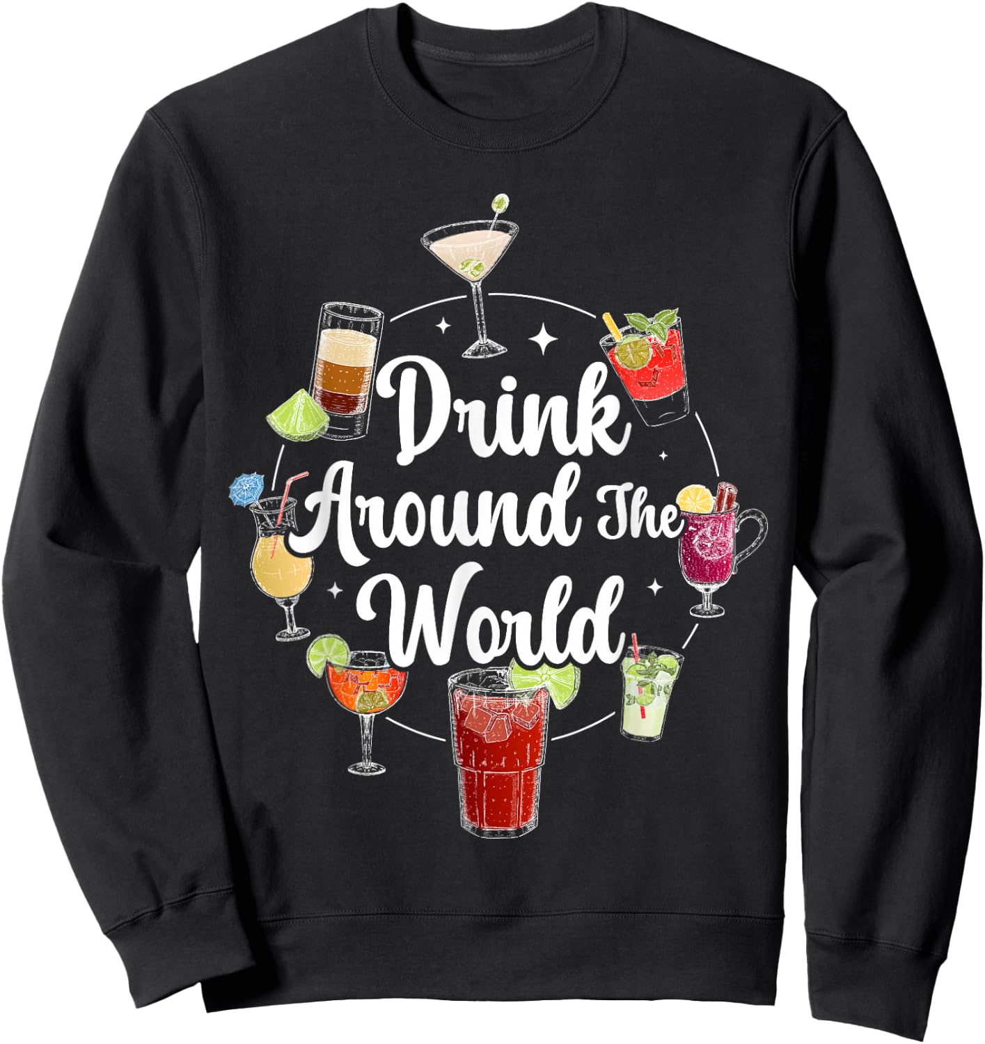 Drink Around The World I Drink Around The World Sweatshirt - Sweatshirt | Black