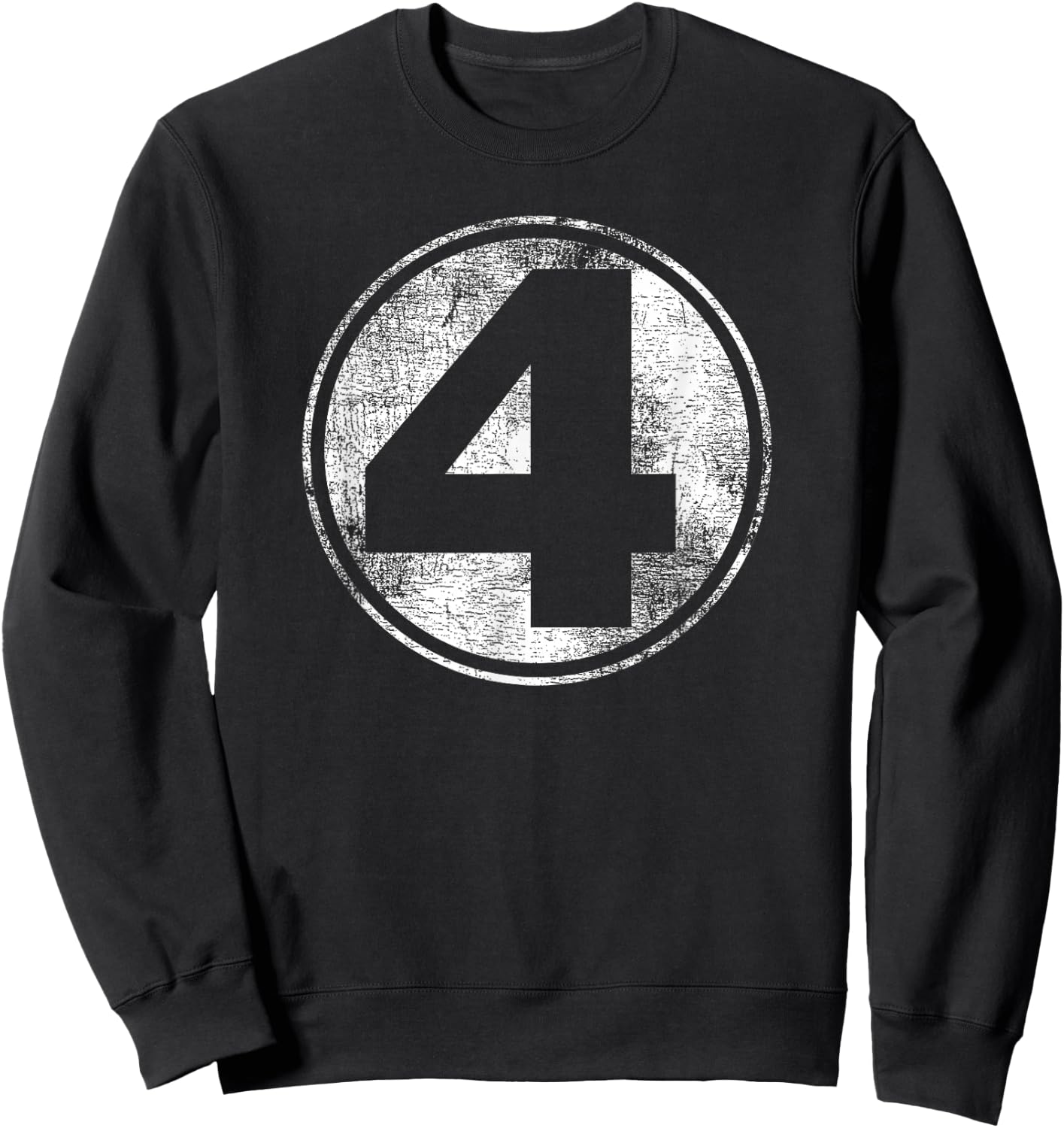 Marvel Fantastic Four Classic Number 4 Distressed Logo Sweatshirt - Sweatshirt | Black
