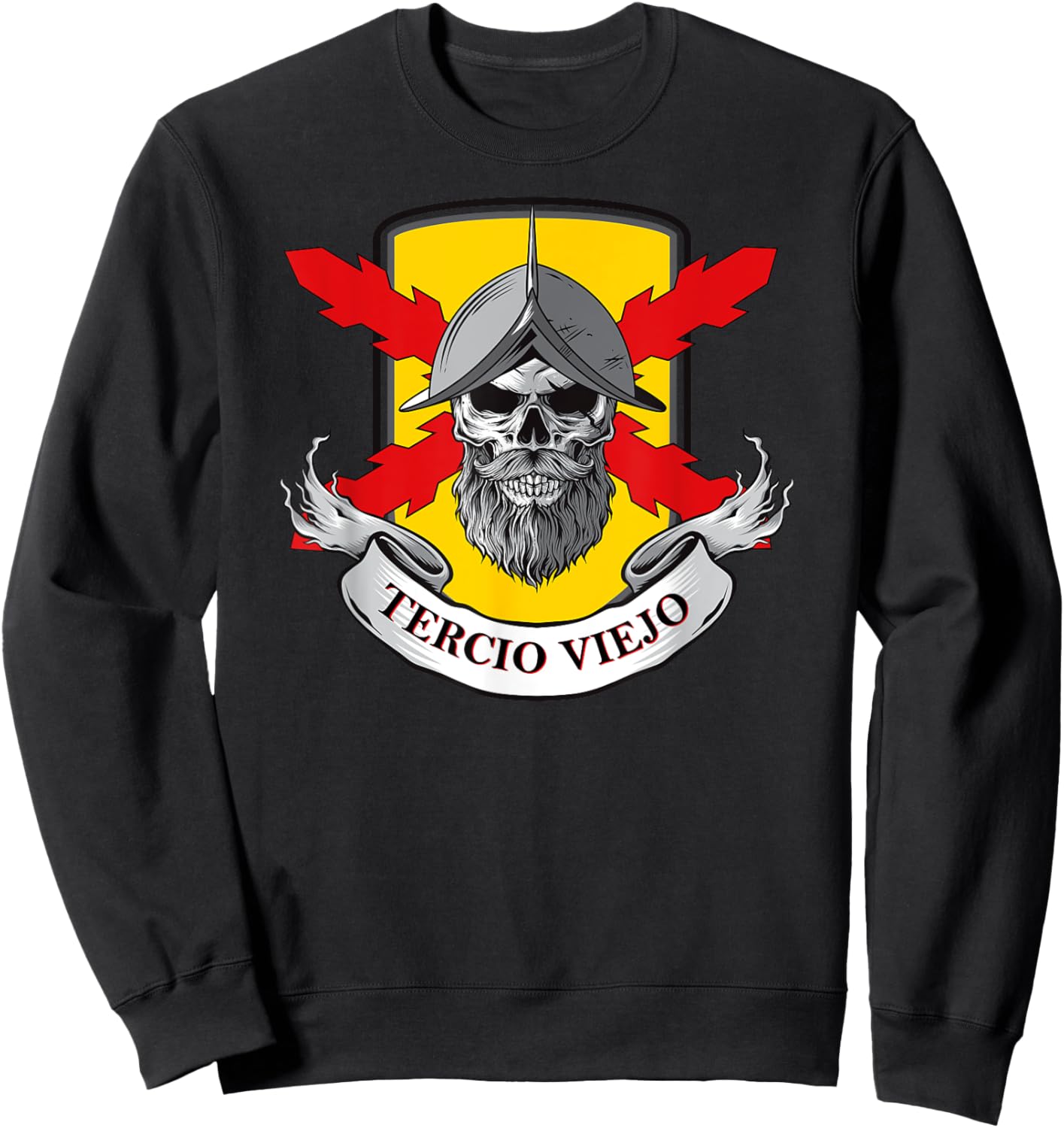 Spanish Thirds. Old Third. Skull Soldier. Military Sweatshirt - Sweatshirt | Black