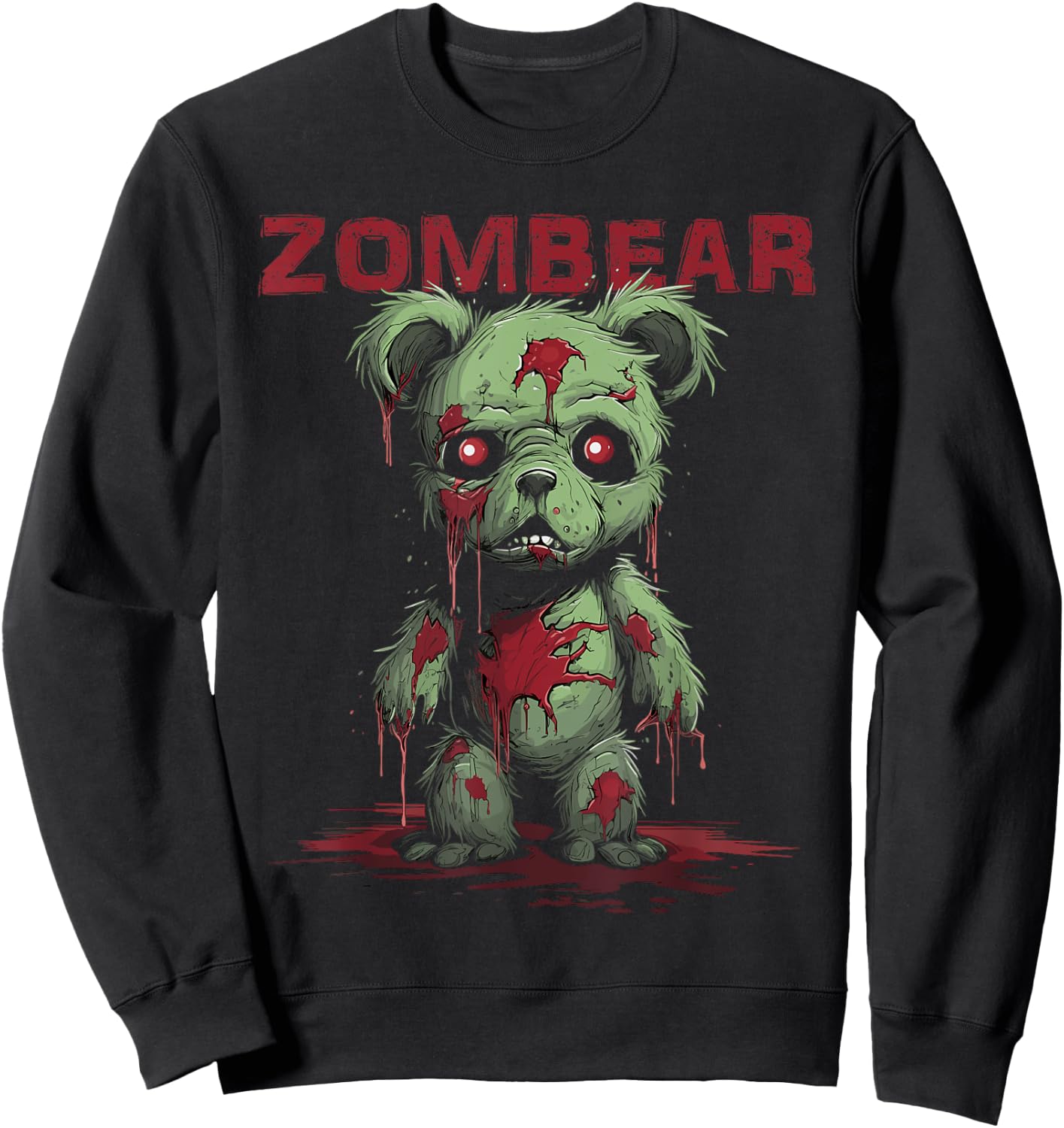 Teddy Bear Halloween for Kids Women Men Zombear Stuff Sweatshirt - Sweatshirt | Black