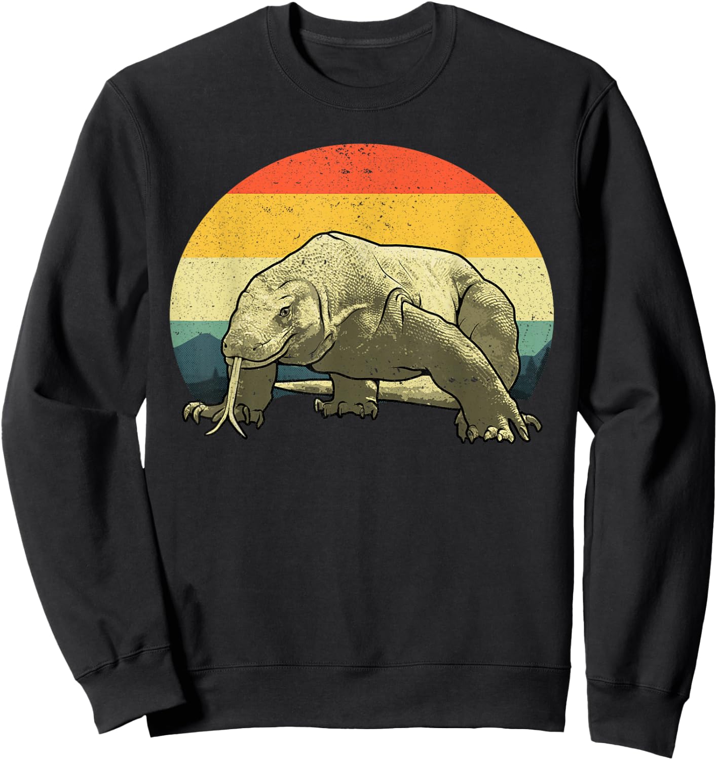 Cute Komodo Dragon Women Kids Vintage Komodo Dragon Sweatshirt - Sweatshirt | Black
