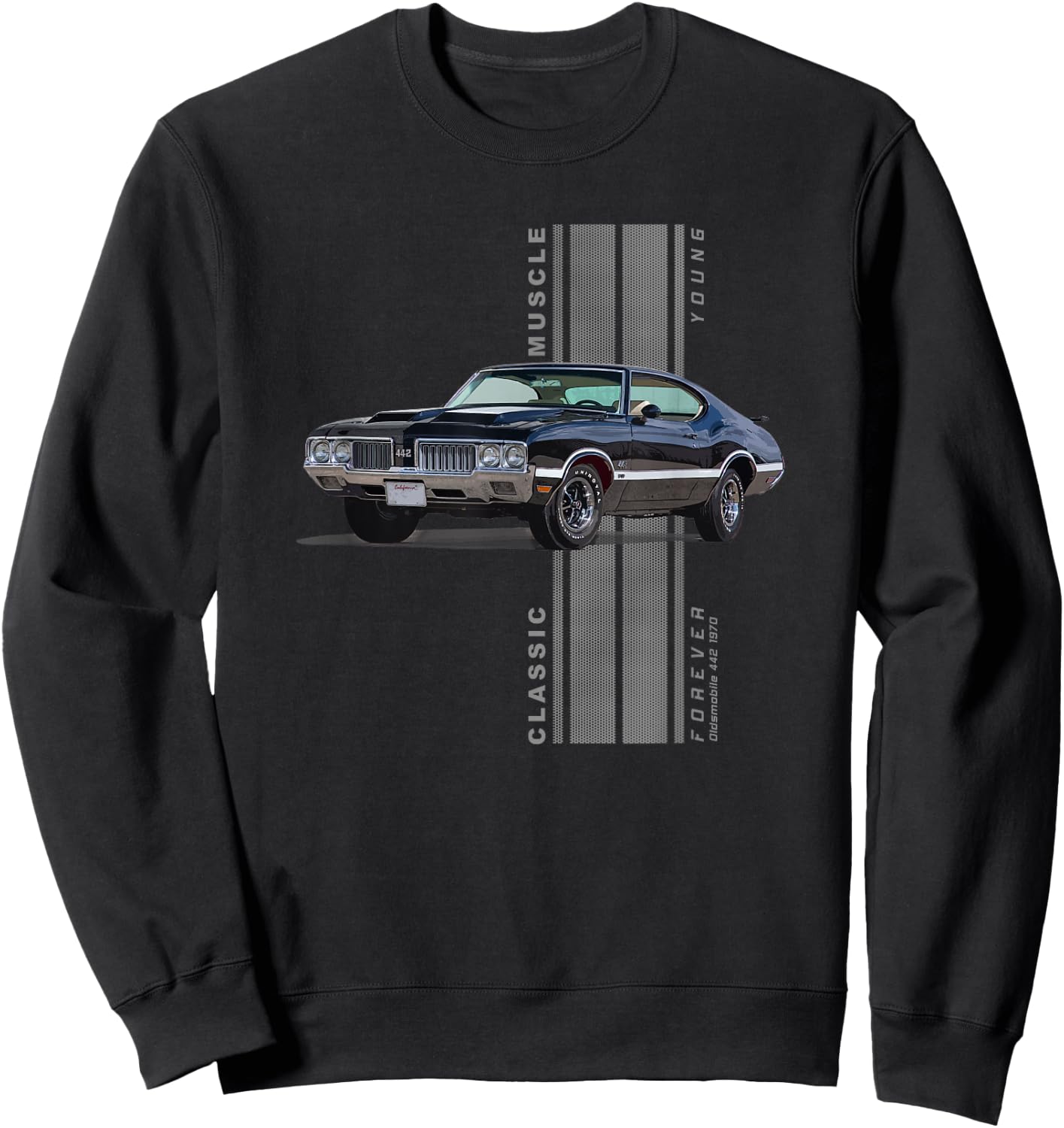 Olds 442 Classic American Muscle Cars Vintage Sweatshirt - Sweatshirt | Black