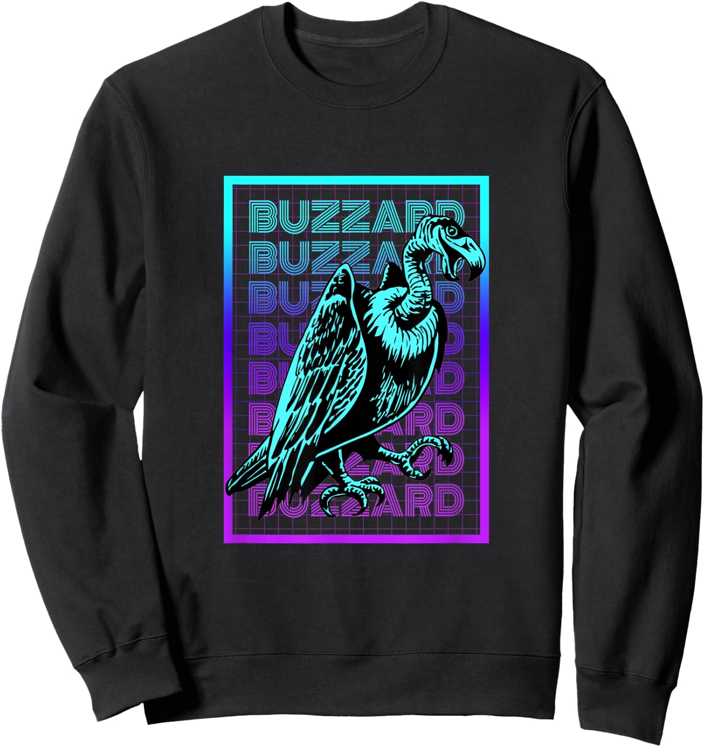 Buzzard Bird Vintage Retro Buzzard Sweatshirt - Sweatshirt | Black