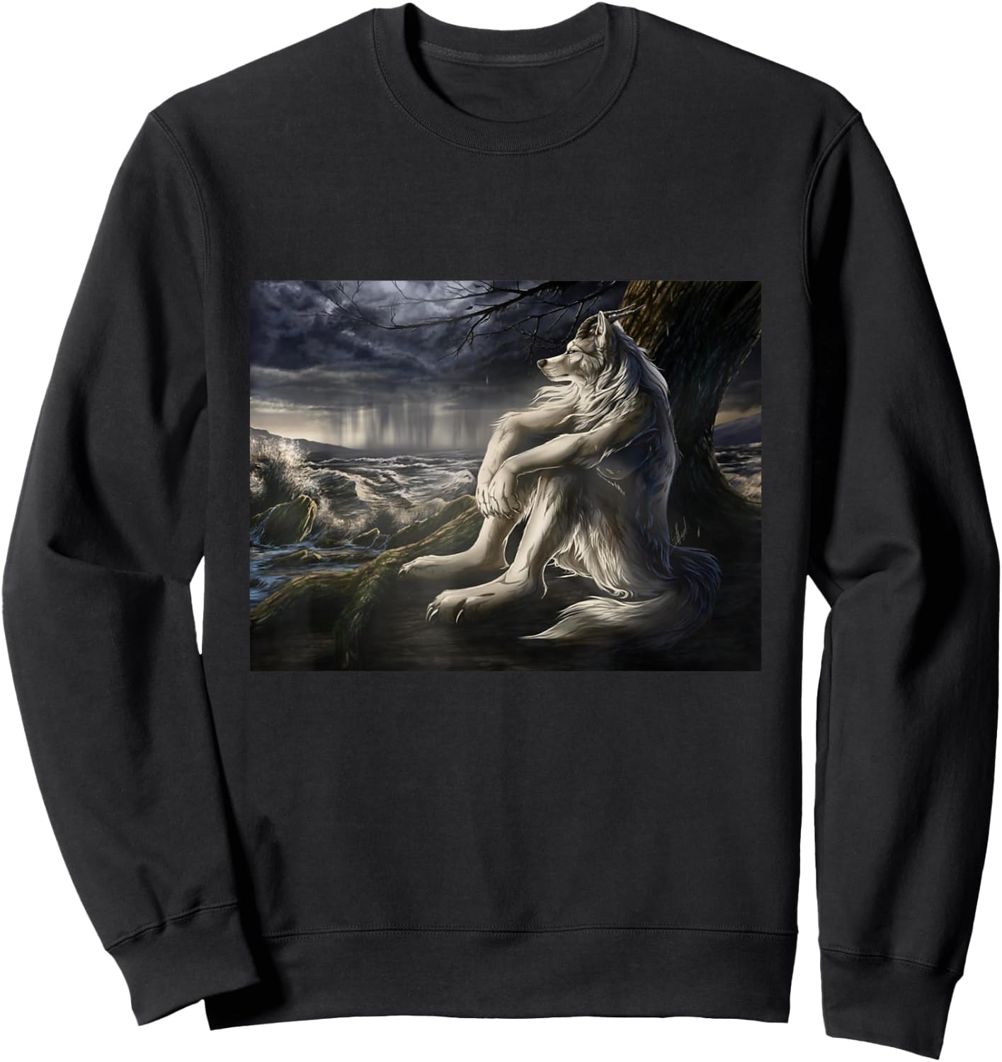 Human By Chance Alpha By Choice Funny Werewolf Wolf Meme Sweatshirt - Sweatshirt | Black