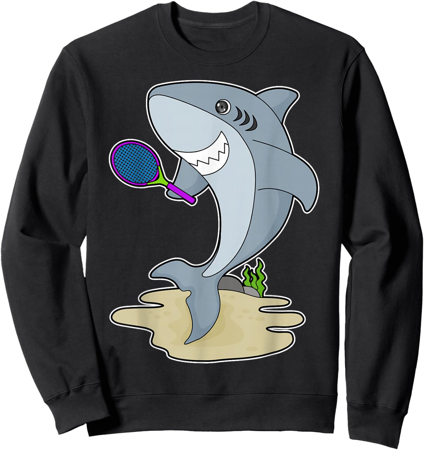 Shark Tennis Tennis racket Sports Sweatshirt - Sweatshirt | Black
