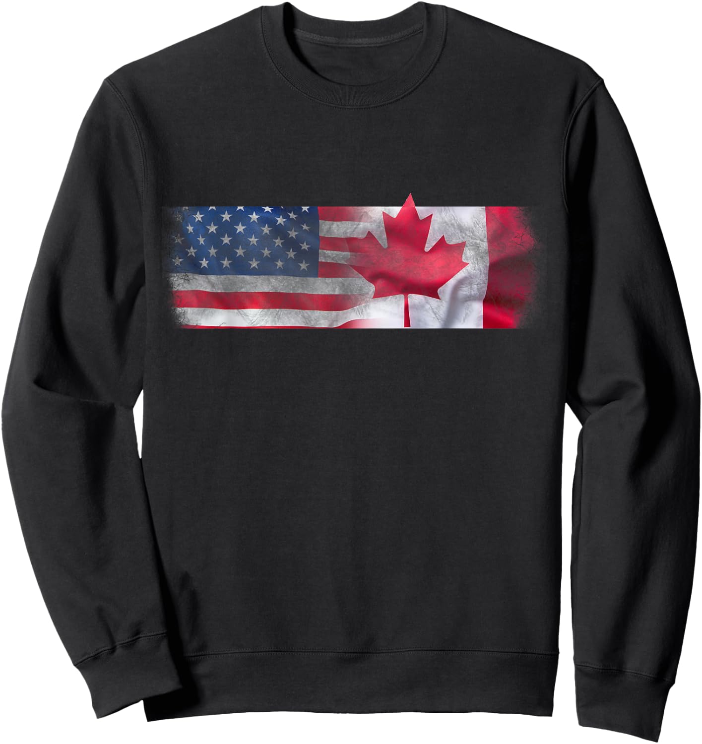 American Canadian Flags Friendship North America Sweatshirt - Sweatshirt | Black