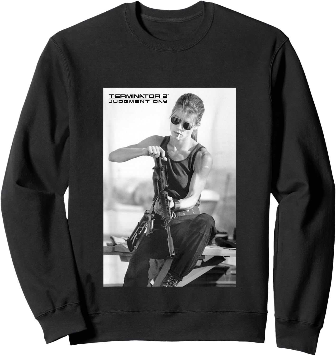 Terminator 2 Sarah Connor Rifle Reload Sweatshirt - Sweatshirt | Black