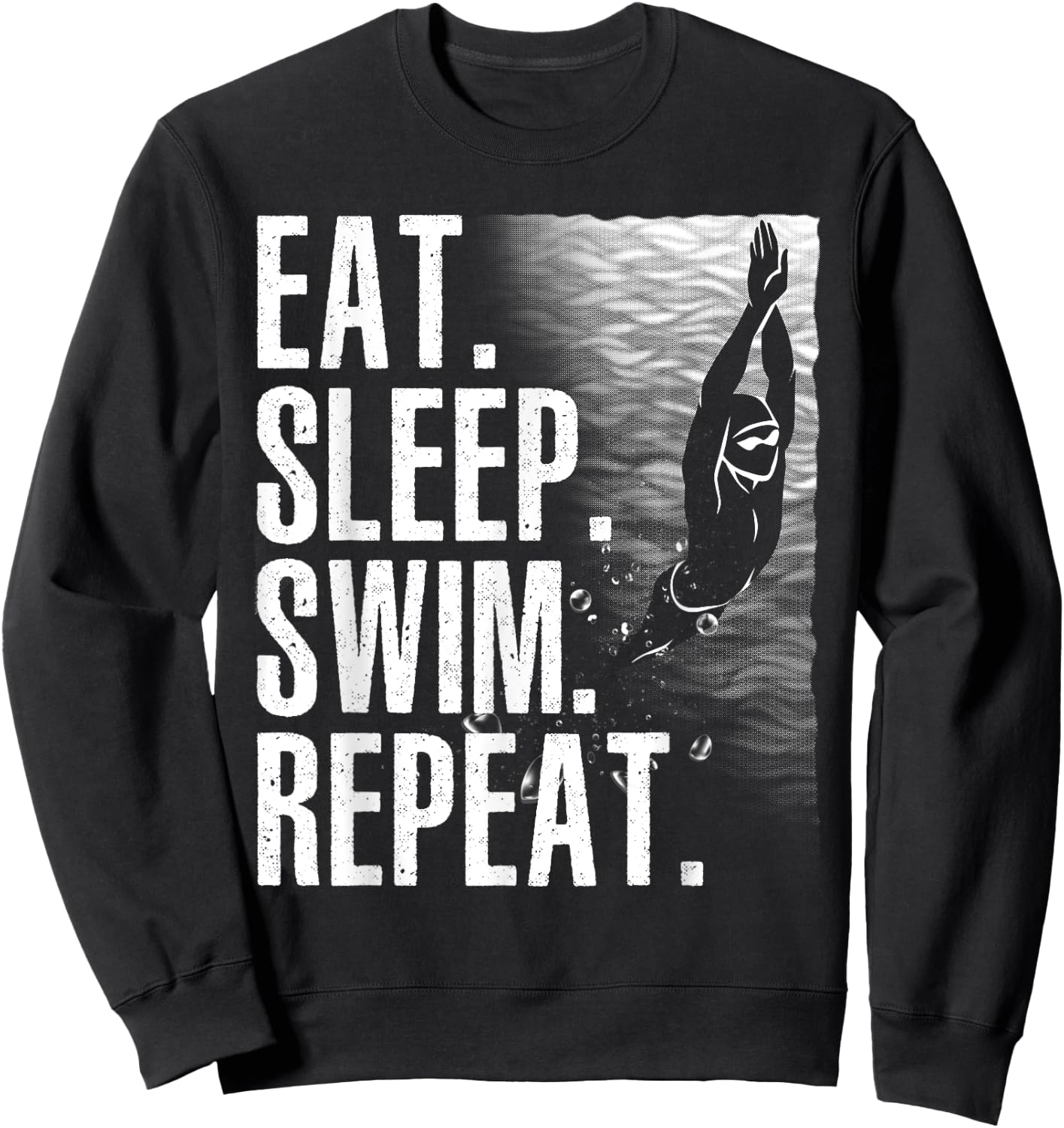 Funny Swimming Design Women Kids Swimmers Swim Team Sweatshirt - Sweatshirt | Black