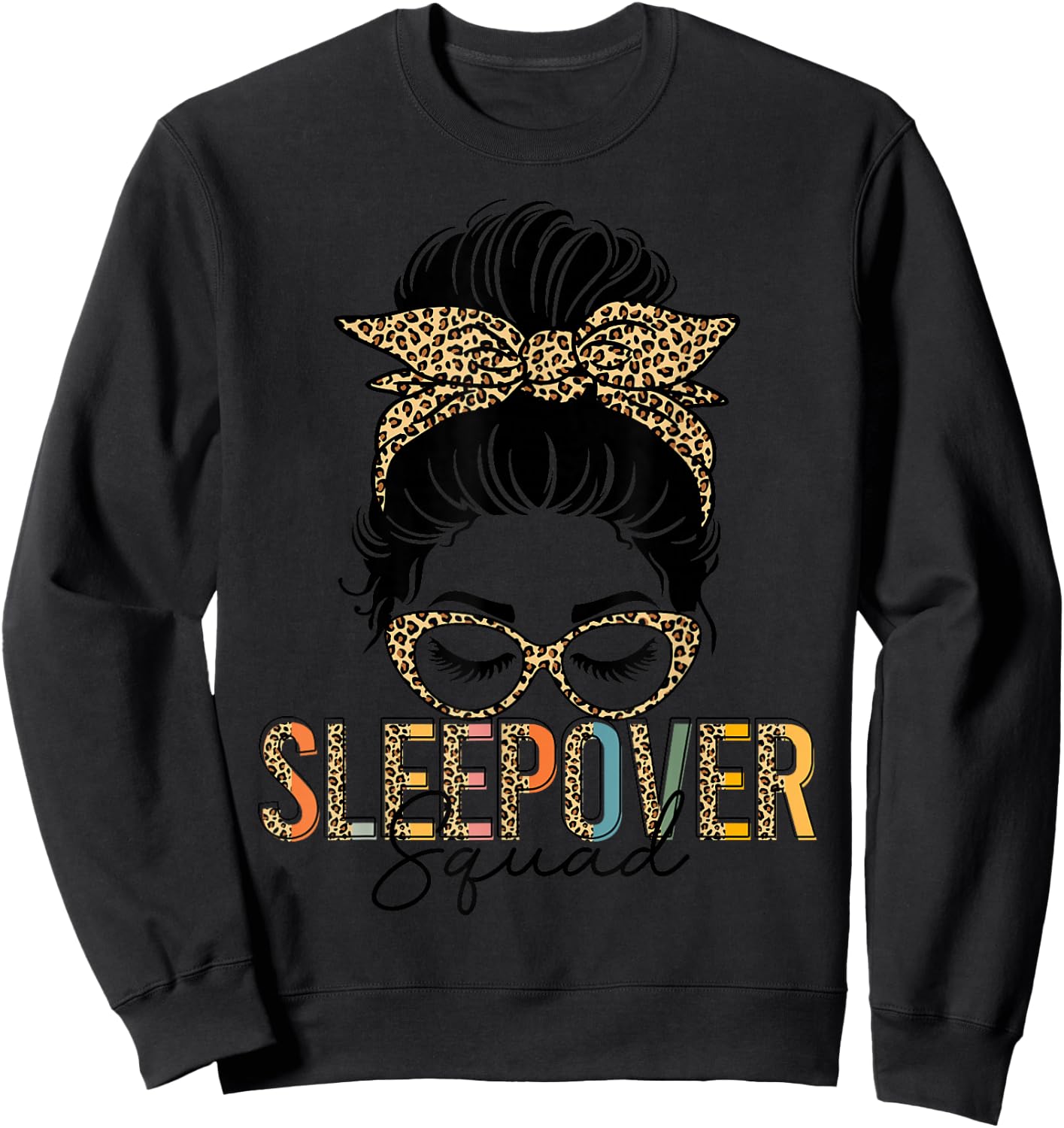 Cute Sleepover Squad Pajama Party Slumber Party Sweatshirt - Sweatshirt | Black