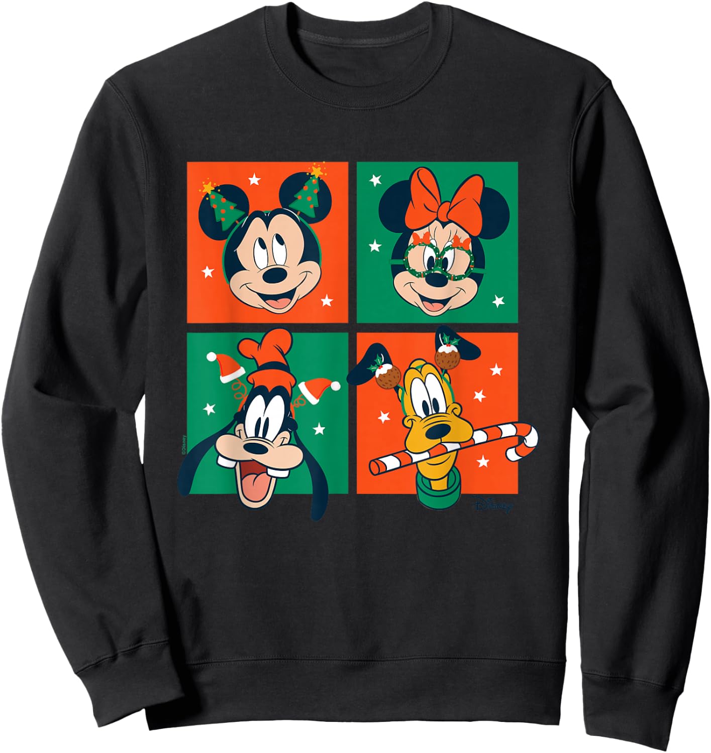 Mickey & Friends - Christmas Grid Sweatshirt - Sweatshirt | Black