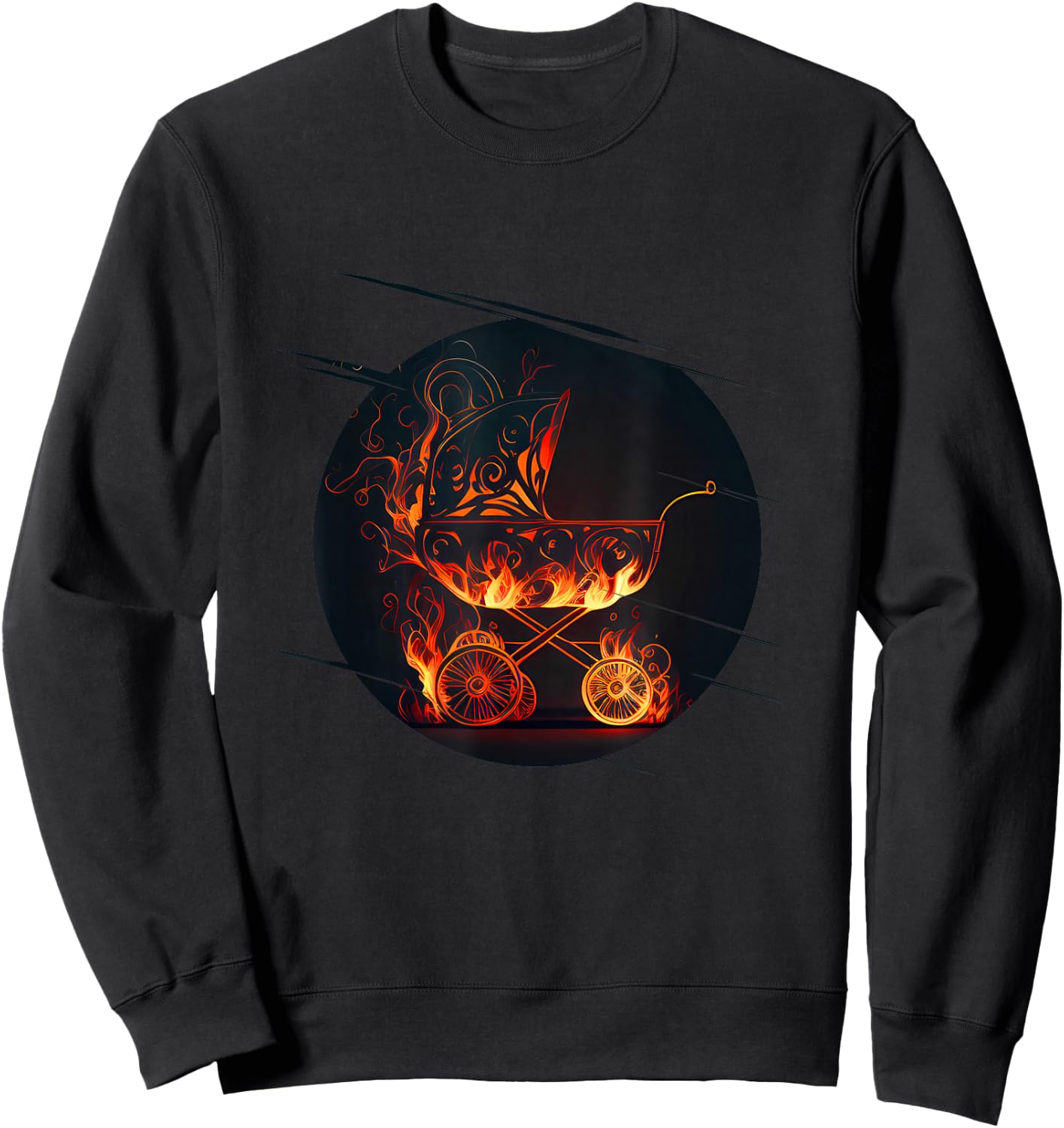 Baby Buggy with Flames for crazy Parents and Children Sweatshirt - Sweatshirt | Black