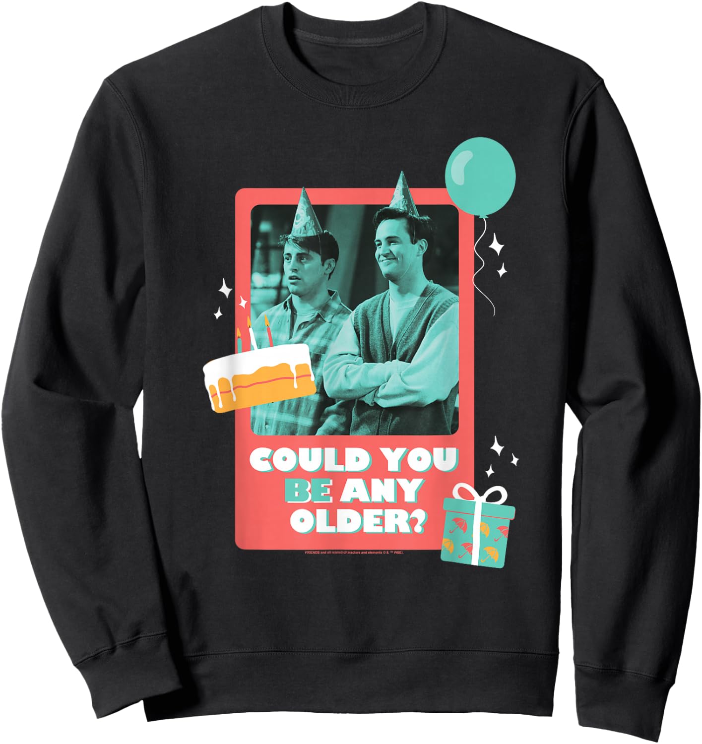Friends Birthday Could You Be Any Older with Joey, Chandler Sweatshirt - Sweatshirt | Black