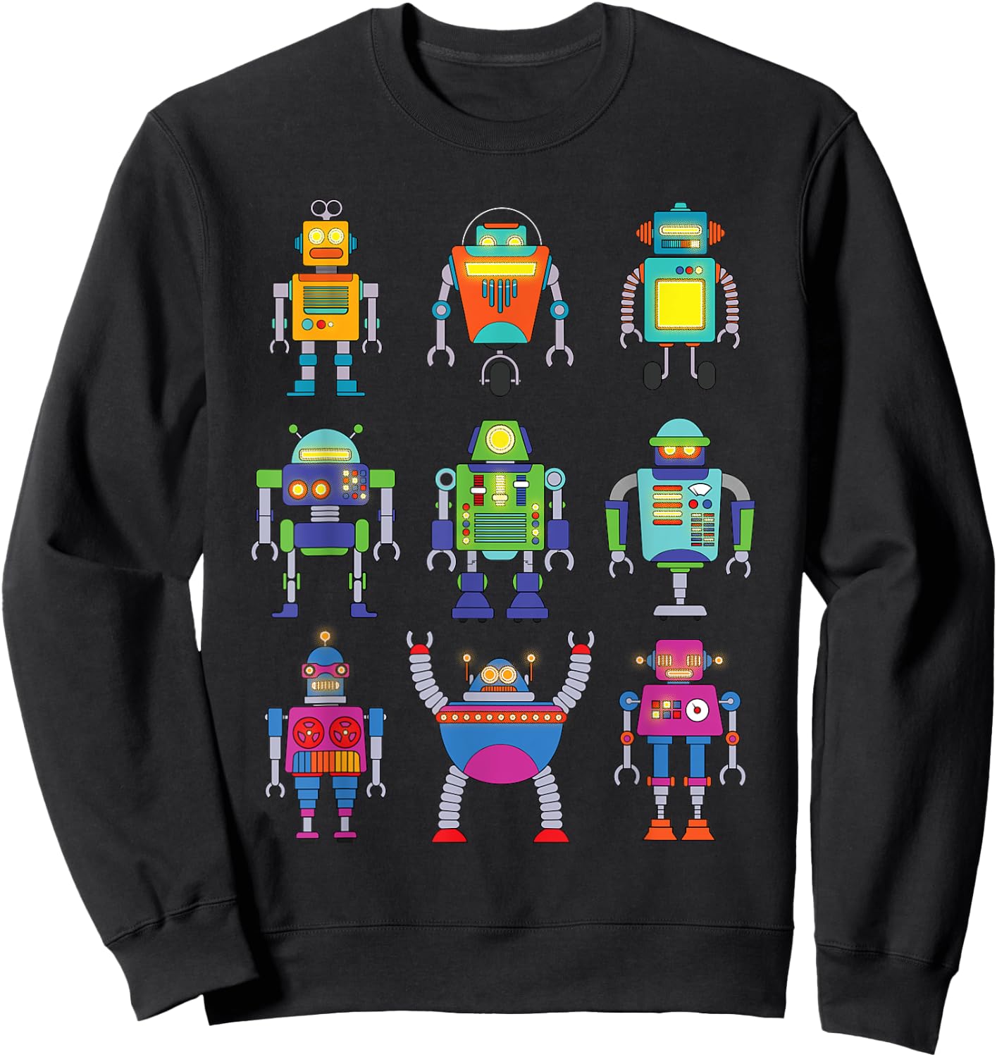 Funny Robot Design For Kids Boys Girls Robotics Bot Lovers Sweatshirt - Sweatshirt | Black
