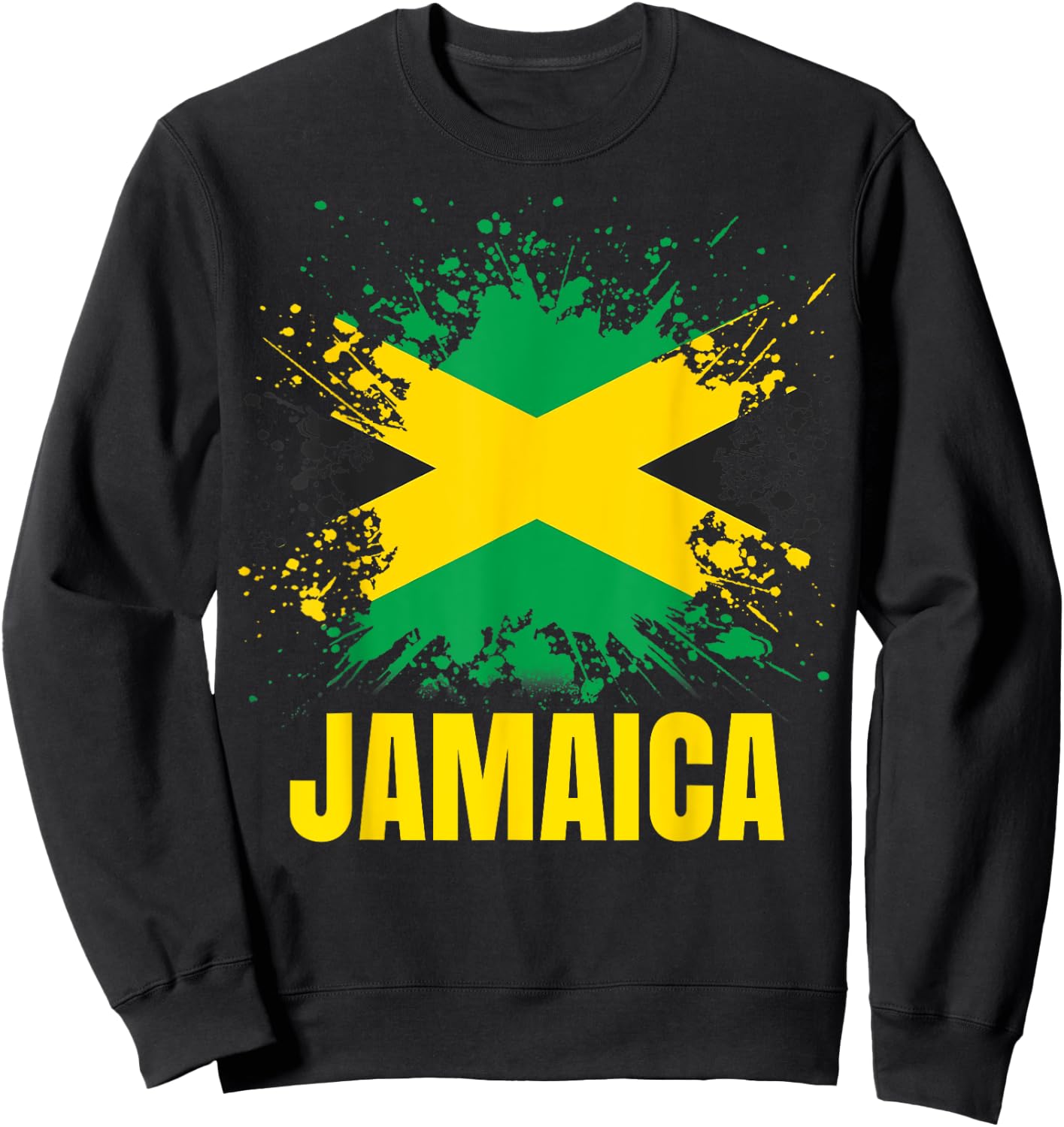 Vintage Jamaica Jamaican Flag Pride Gift Sweatshirt - Sweatshirt | Black