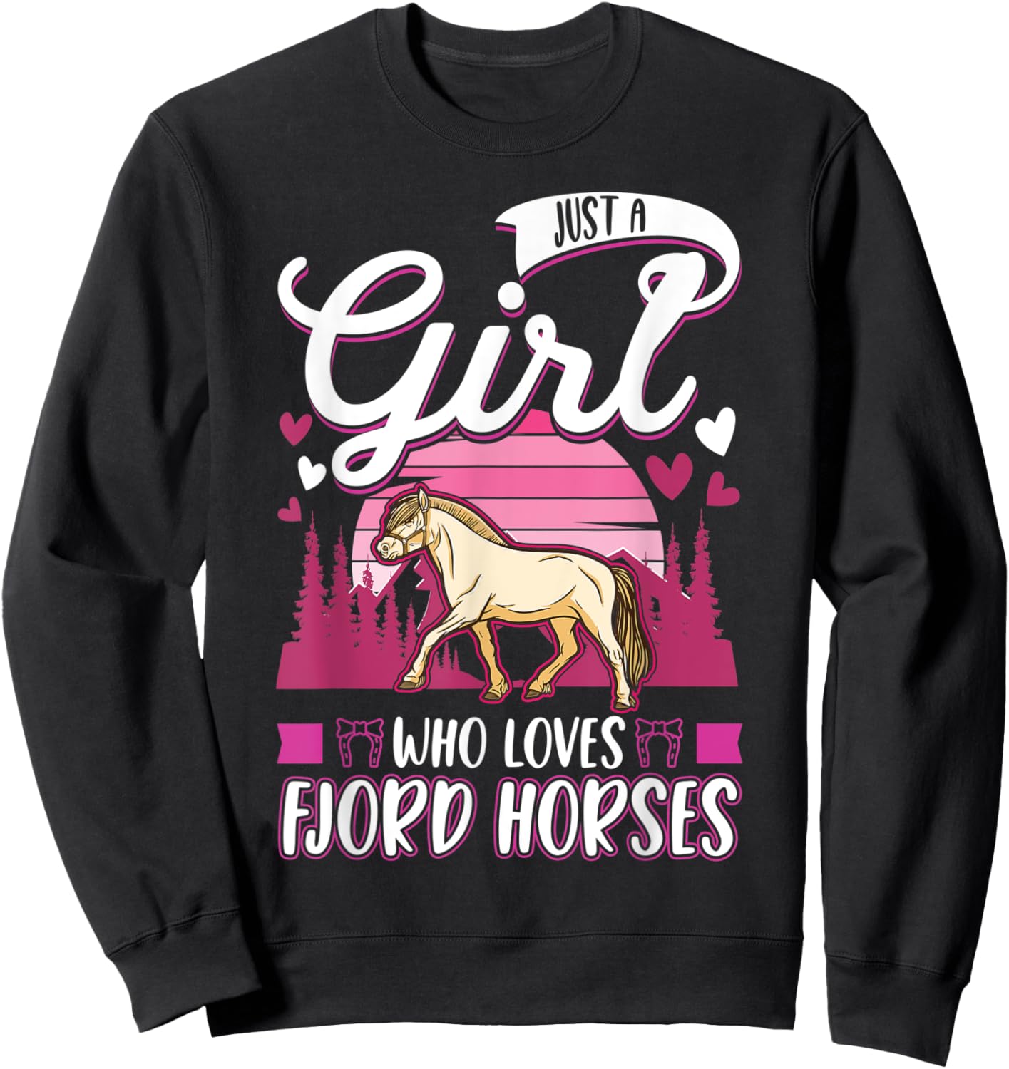 Fjord Horse Girl Norwegian Horse Fjordi Sweatshirt - Sweatshirt | Black