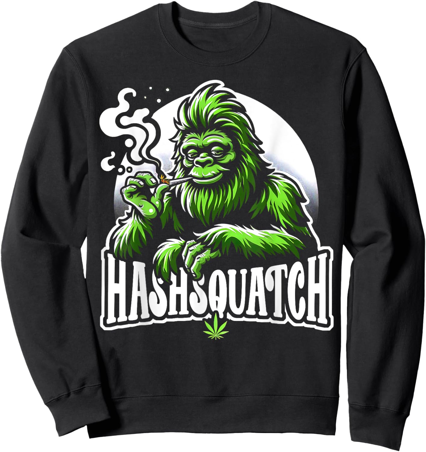 Hashsquatch Hash Squatch Bigfoot Smoking Weed cannabis Sweatshirt - Sweatshirt | Black